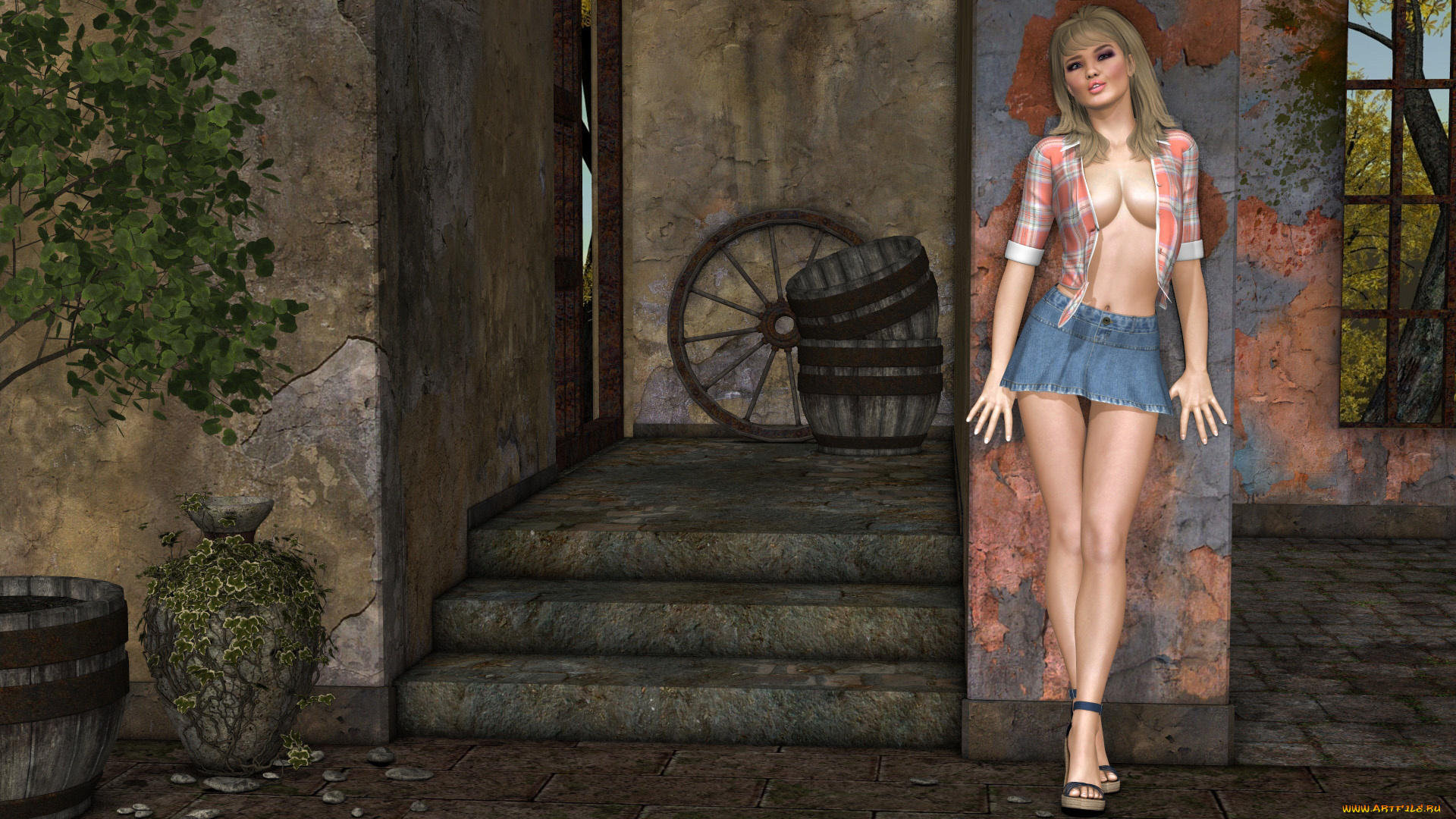 3д, графика, люди, , people, фон, взгляд, девушка