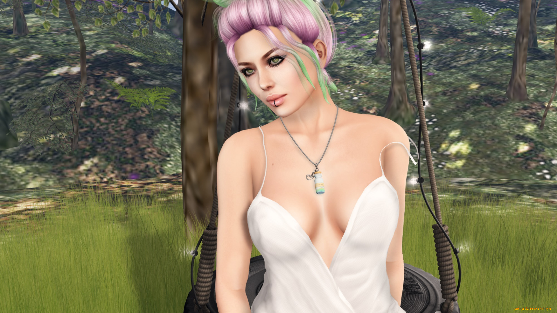 3д, графика, люди, , people, взгляд, фон, девушка