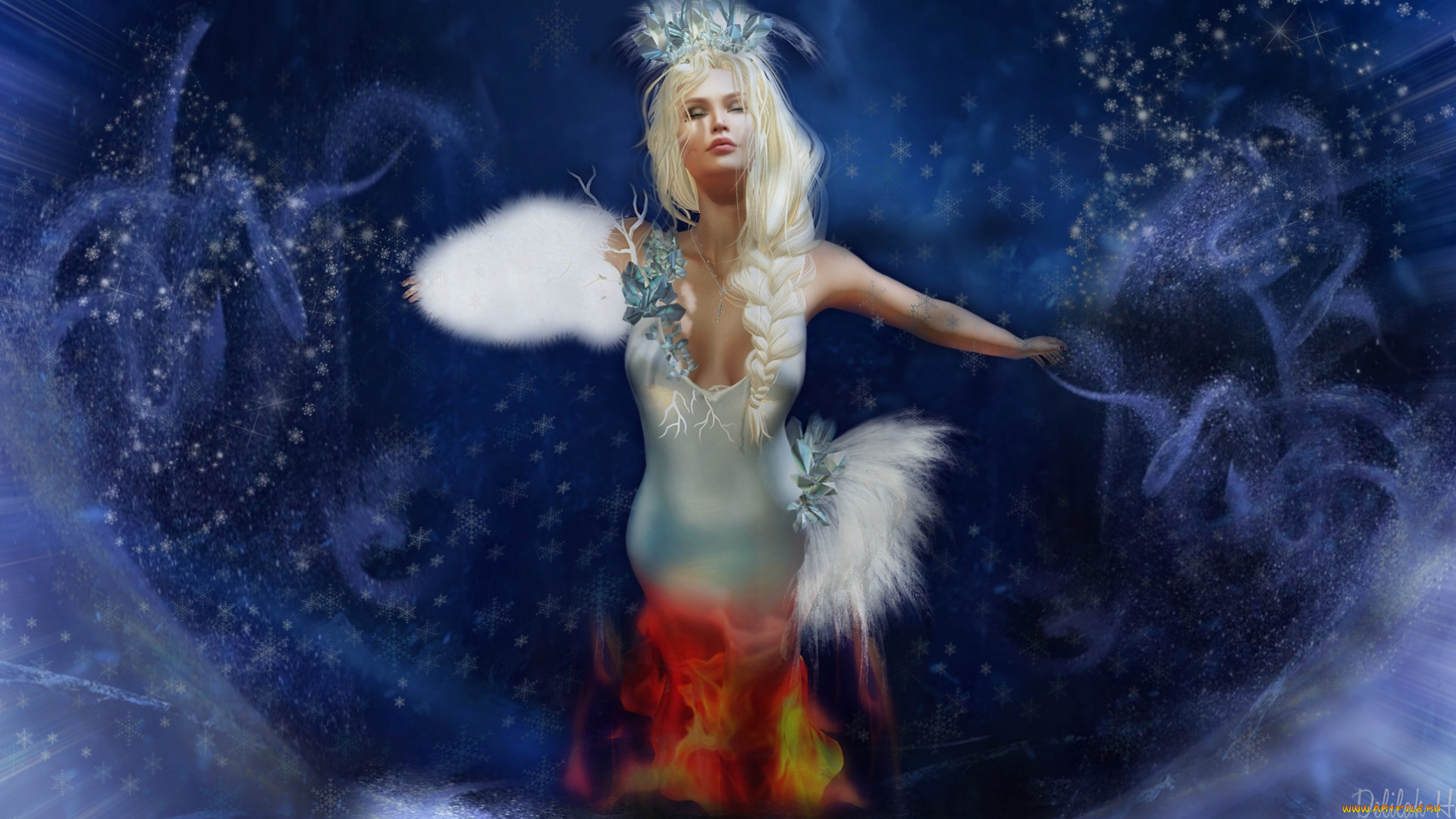 3д, графика, фантазия, , fantasy, блондинка, фон, девушка