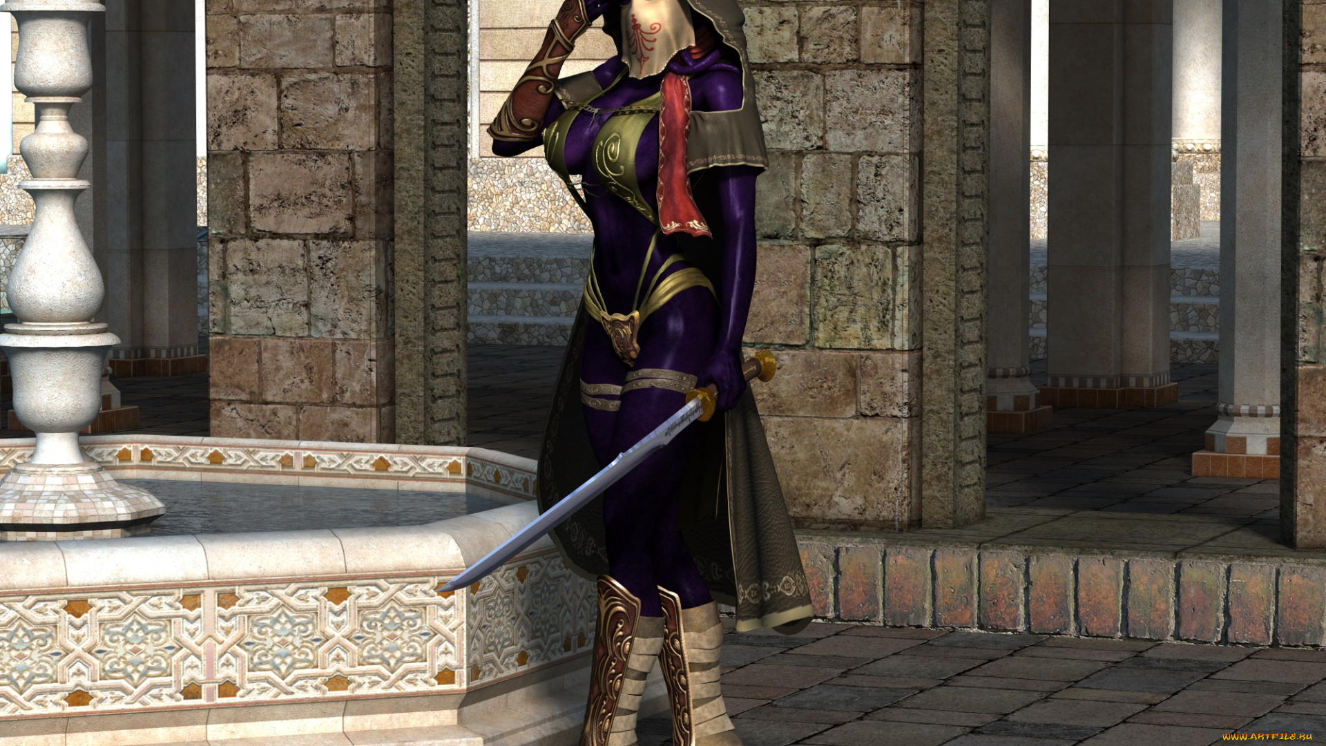 3д, графика, фантазия, , fantasy, девушка, фон, взгляд