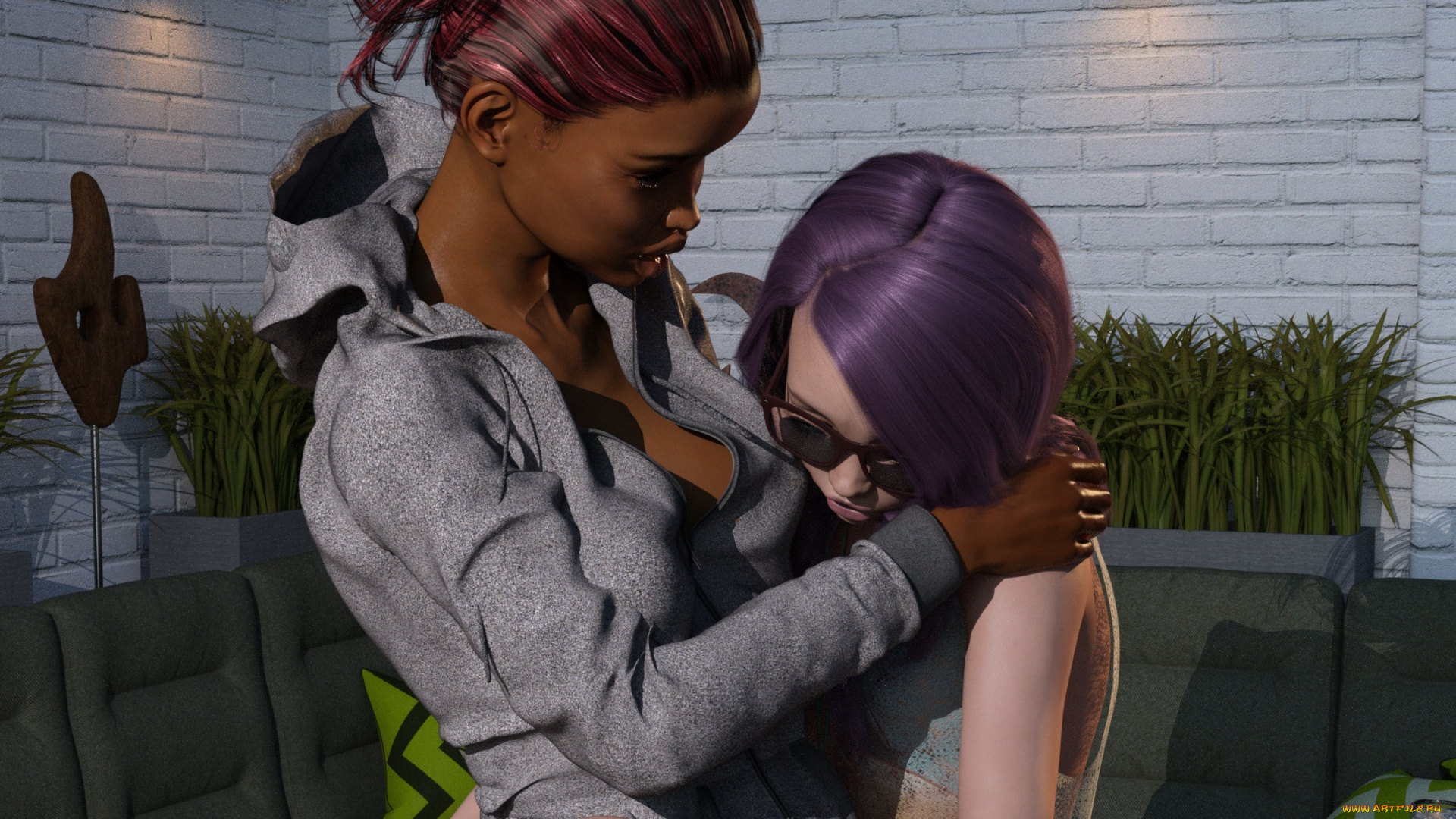 3д, графика, люди, , people, фон, взгляд, девушки