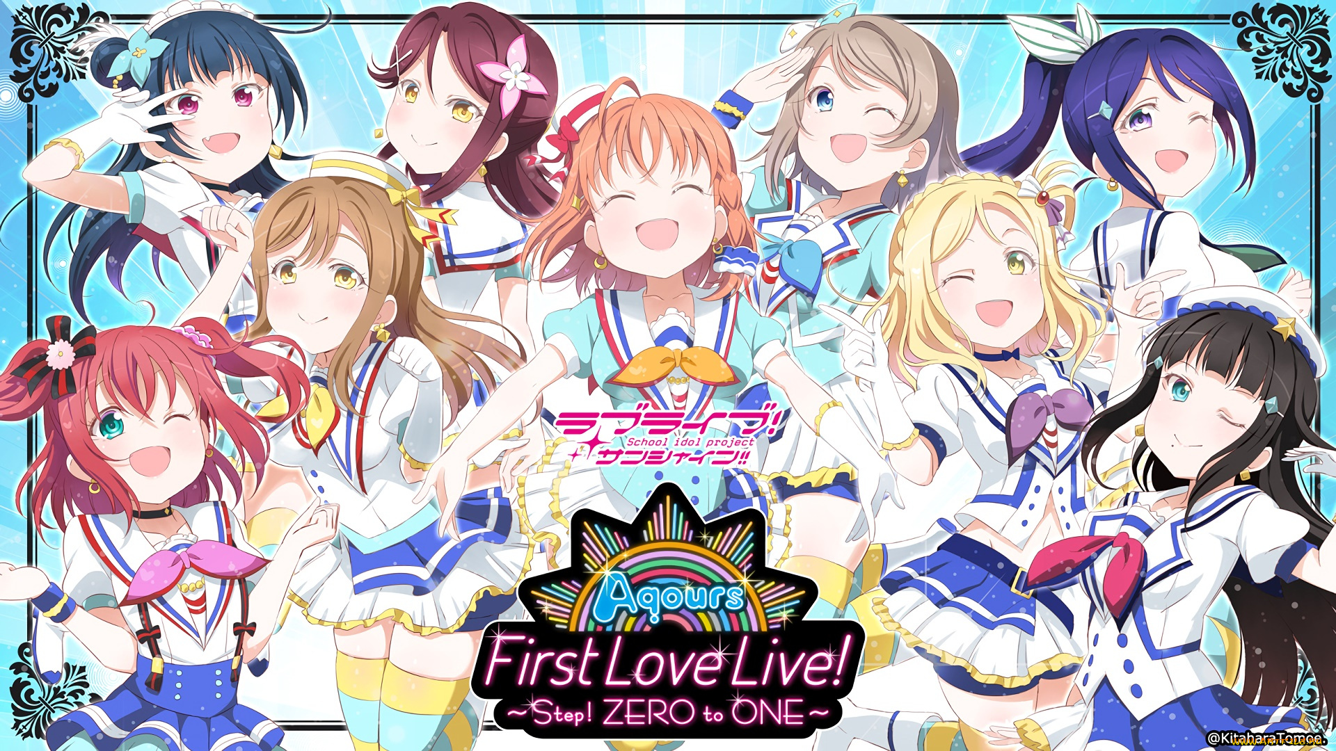 аниме, love, live, , school, idol, project, девушки, фон, взгляд