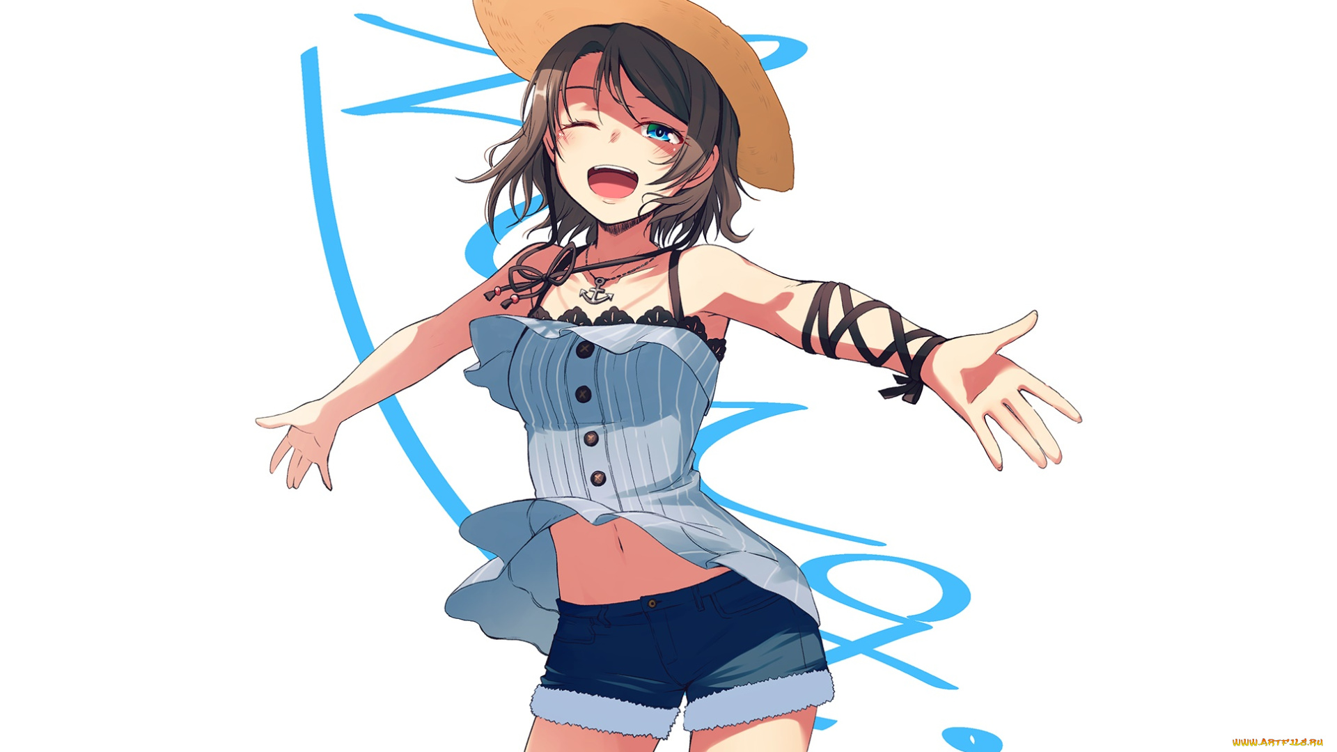 аниме, love, live, , school, idol, project, взгляд, девушка, фон