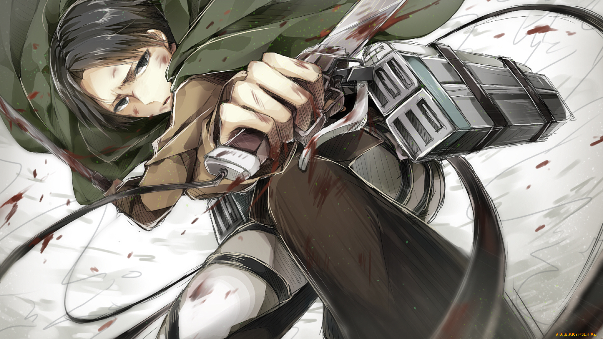 аниме, shingeki, no, kyojin, атака, титанов