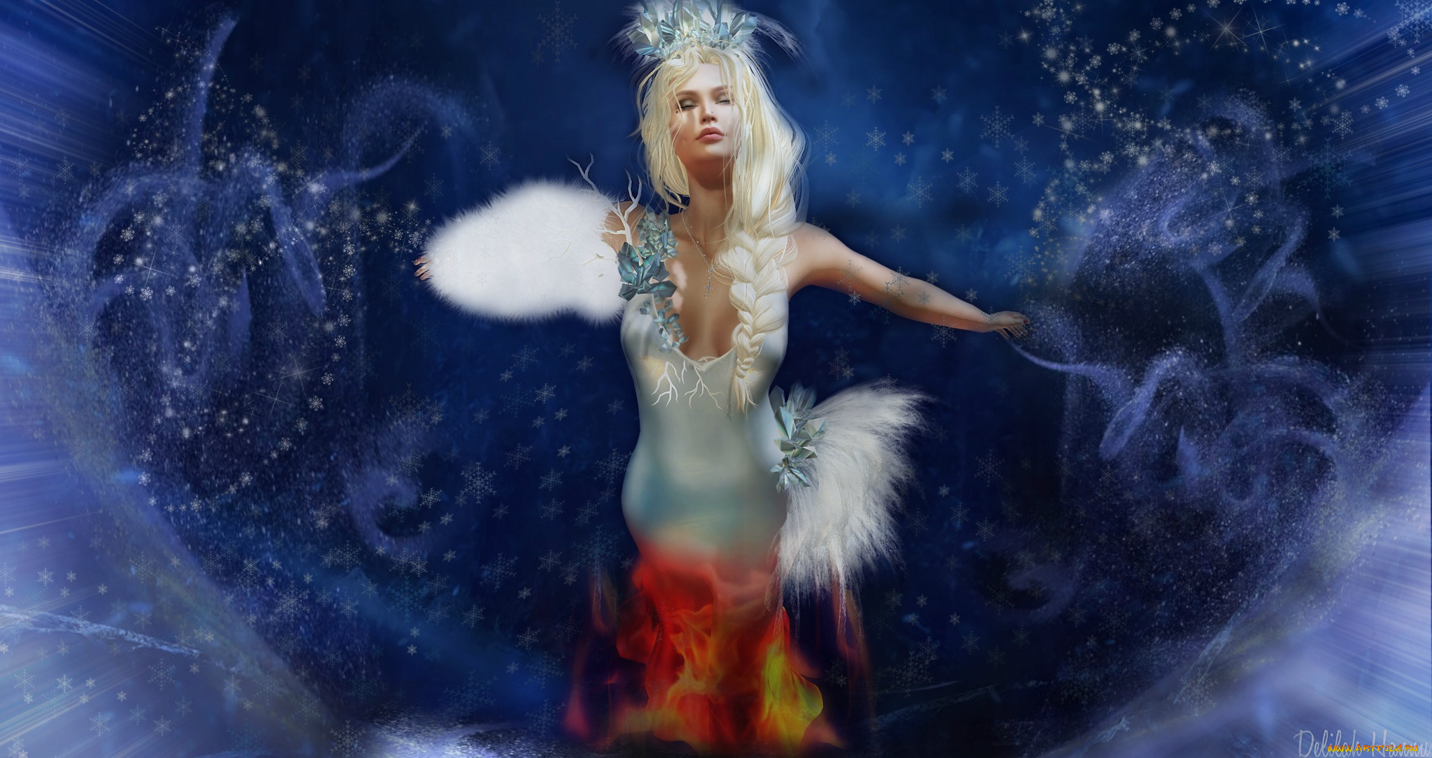 3д, графика, фантазия, , fantasy, блондинка, фон, девушка