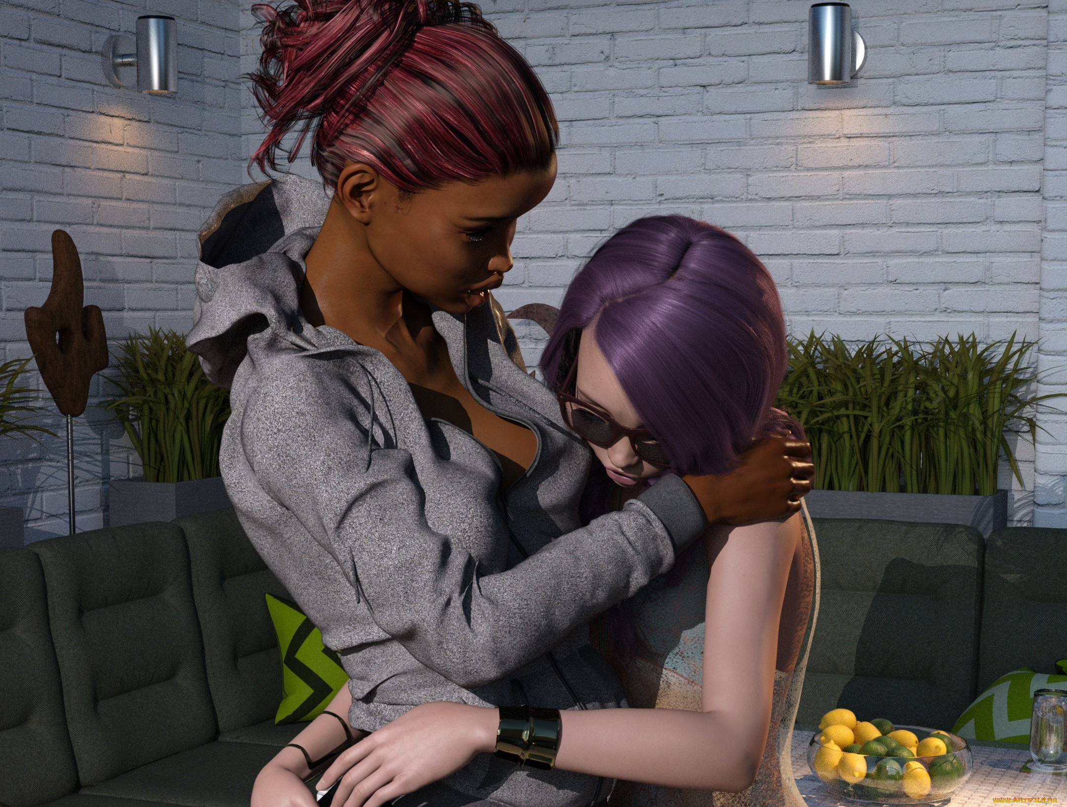 3д, графика, люди, , people, фон, взгляд, девушки