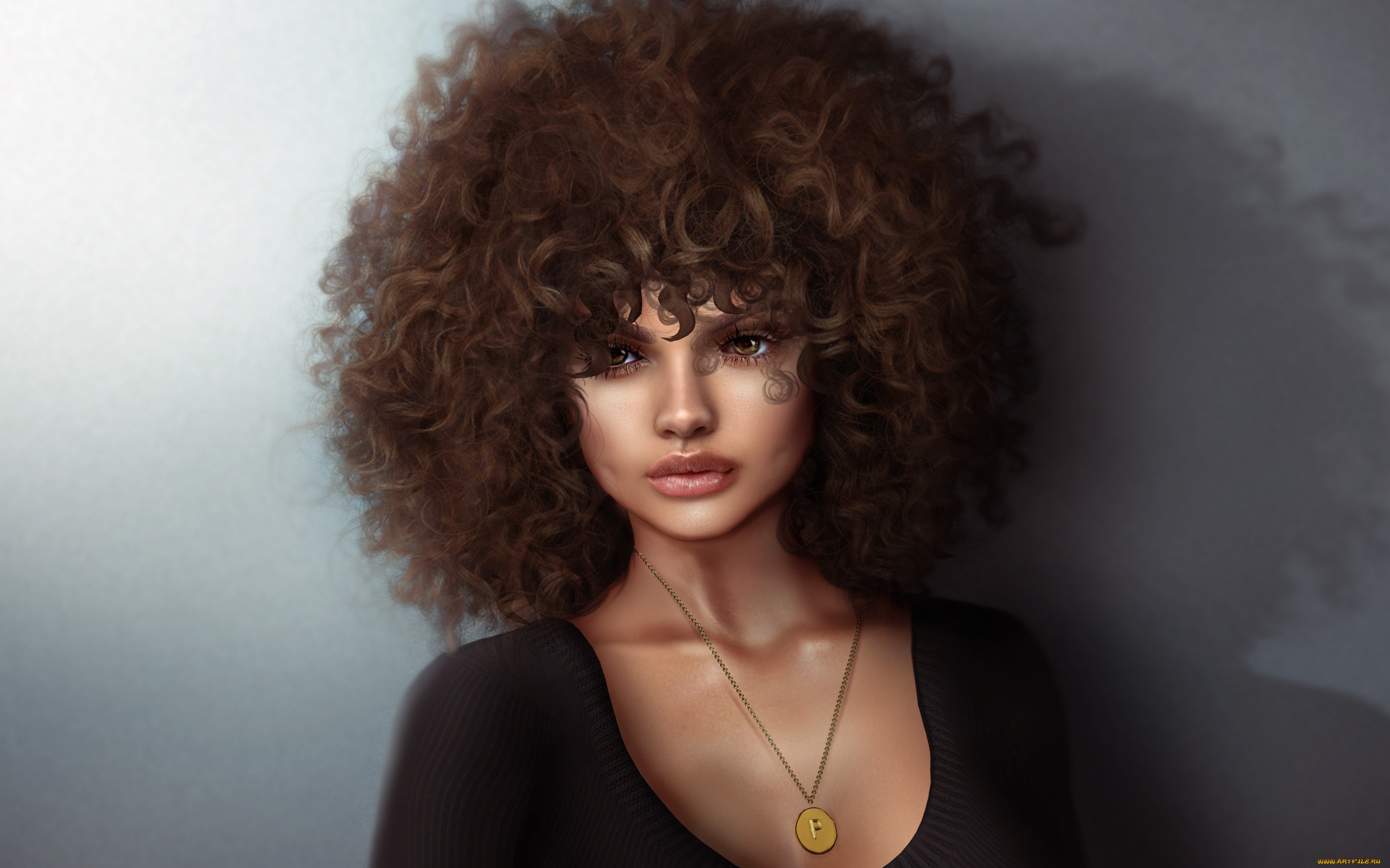 3д, графика, портрет, , portraits, милашка, губы, лицо, девушка, взгляд, глаза