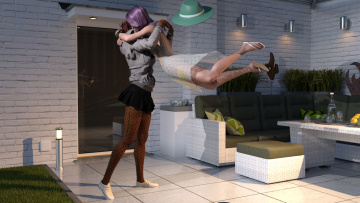 Картинка 3д+графика люди+ people фон девушки взгляд