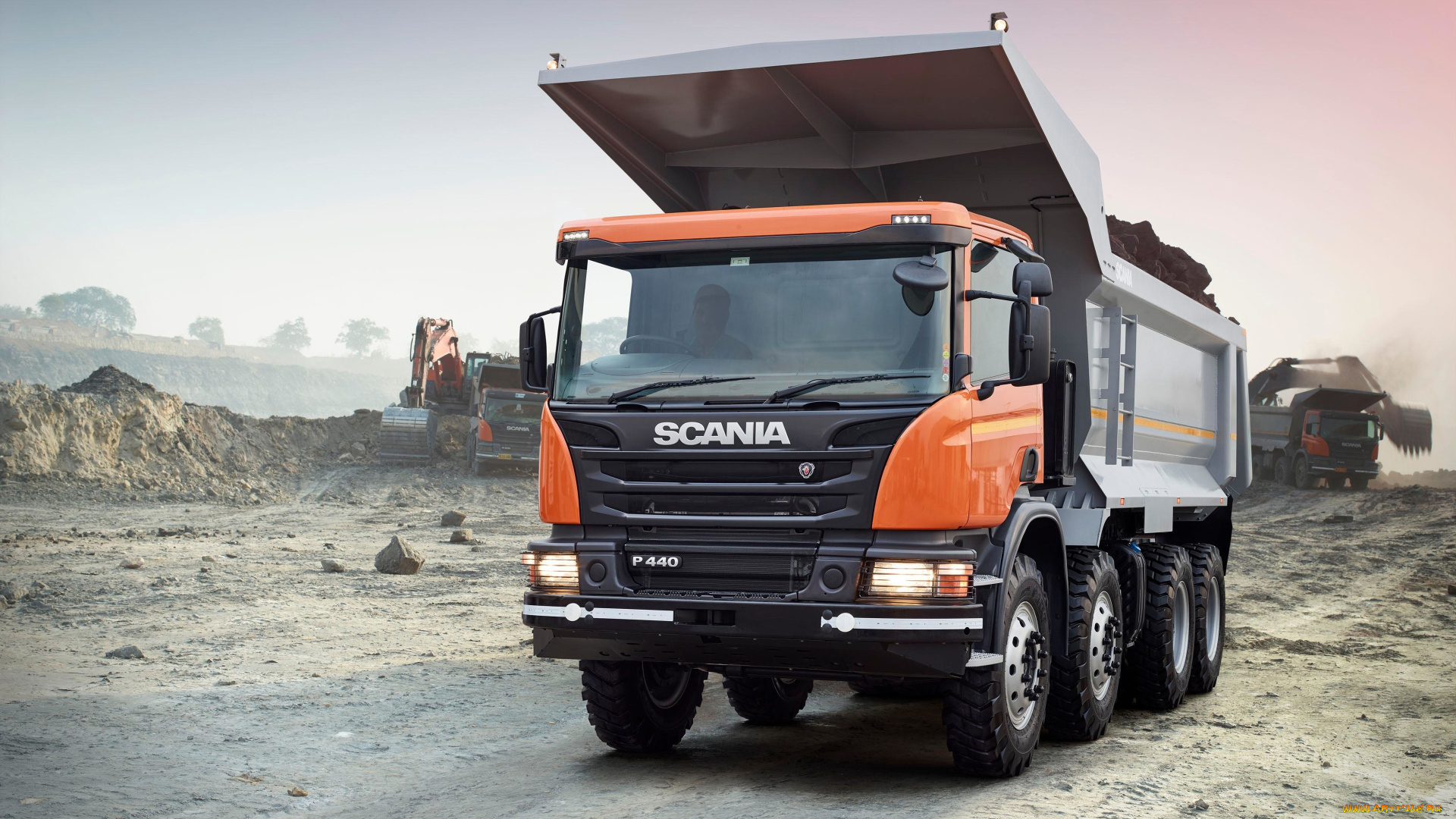 2018, scania, p440, автомобили, scania, 4k, p-series, скания, грунт, самосвал, p440, 8x4, 2018, карьер