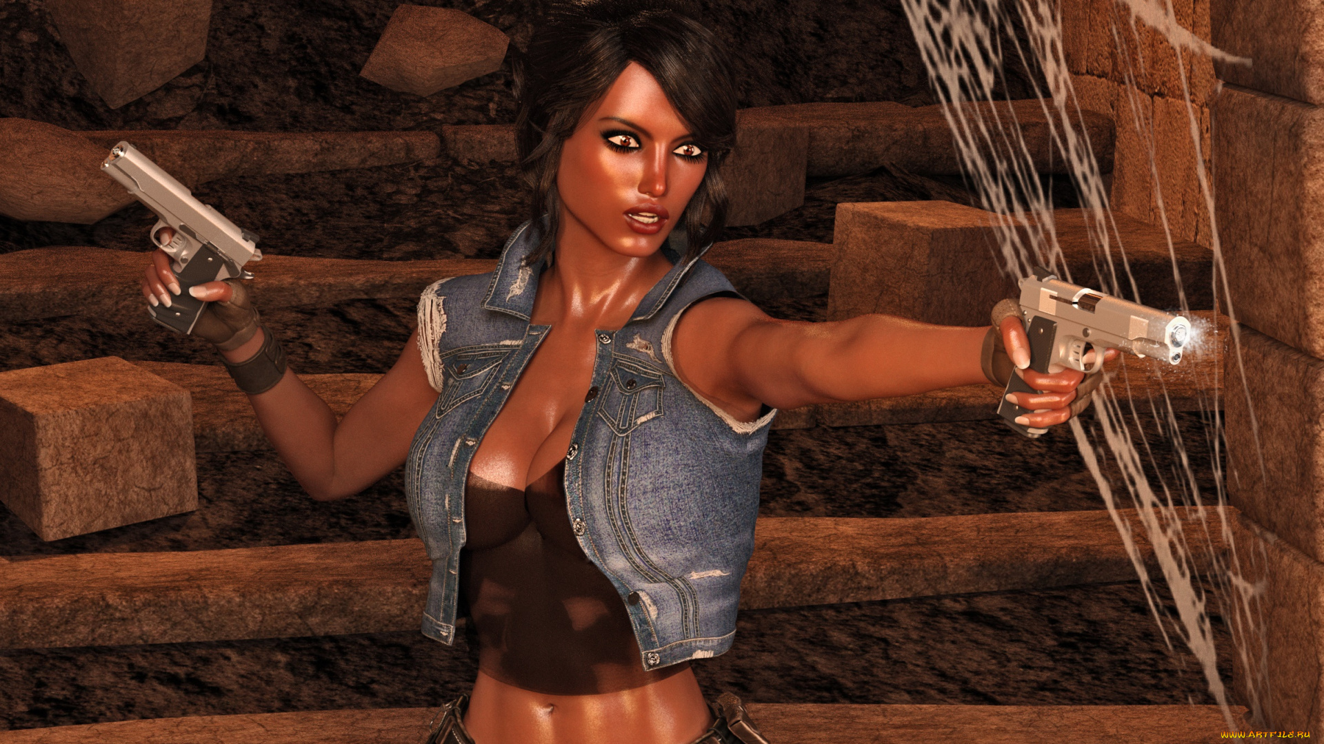 3д, графика, фантазия, , fantasy, девушка, взгляд, фон