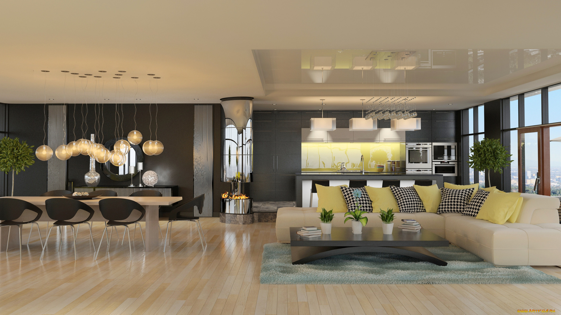 3д, графика, реализм, , realism, гостиная, стулья, design, интерьер, interior, диван, стол, подушки, sofa, living, room, дизайн, table