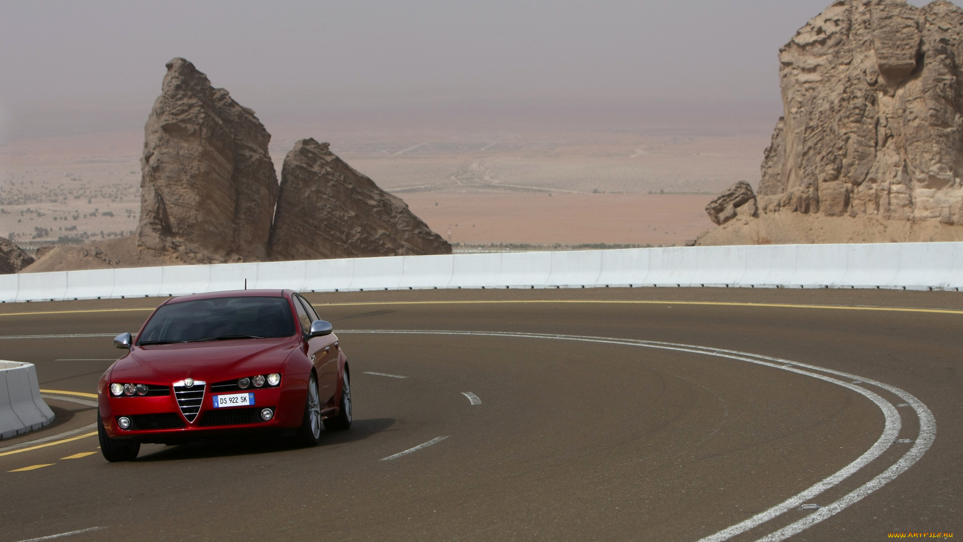 автомобили, alfa, romeo, скалы, поворот, трасса, альфа, ромео, шоссе, дорога, красный