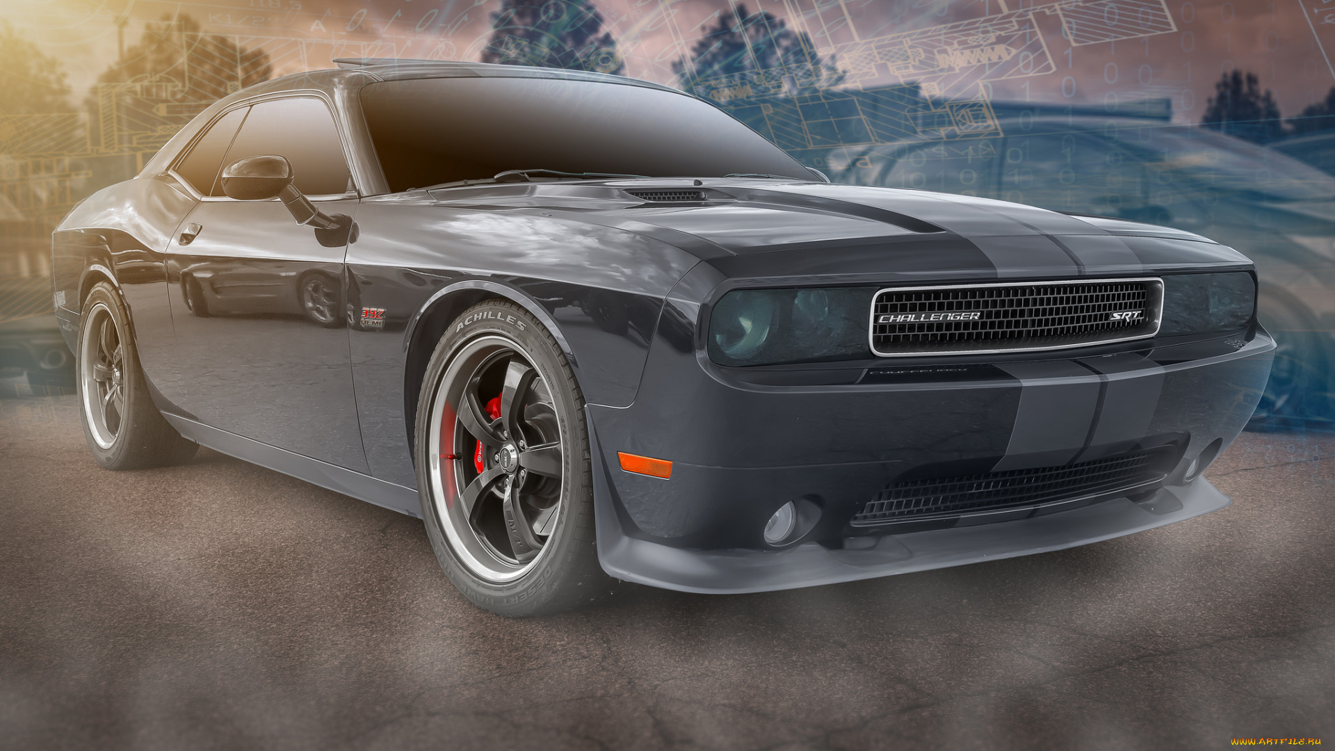 dodge, challenger, srt, автомобили, dodge, спорткар