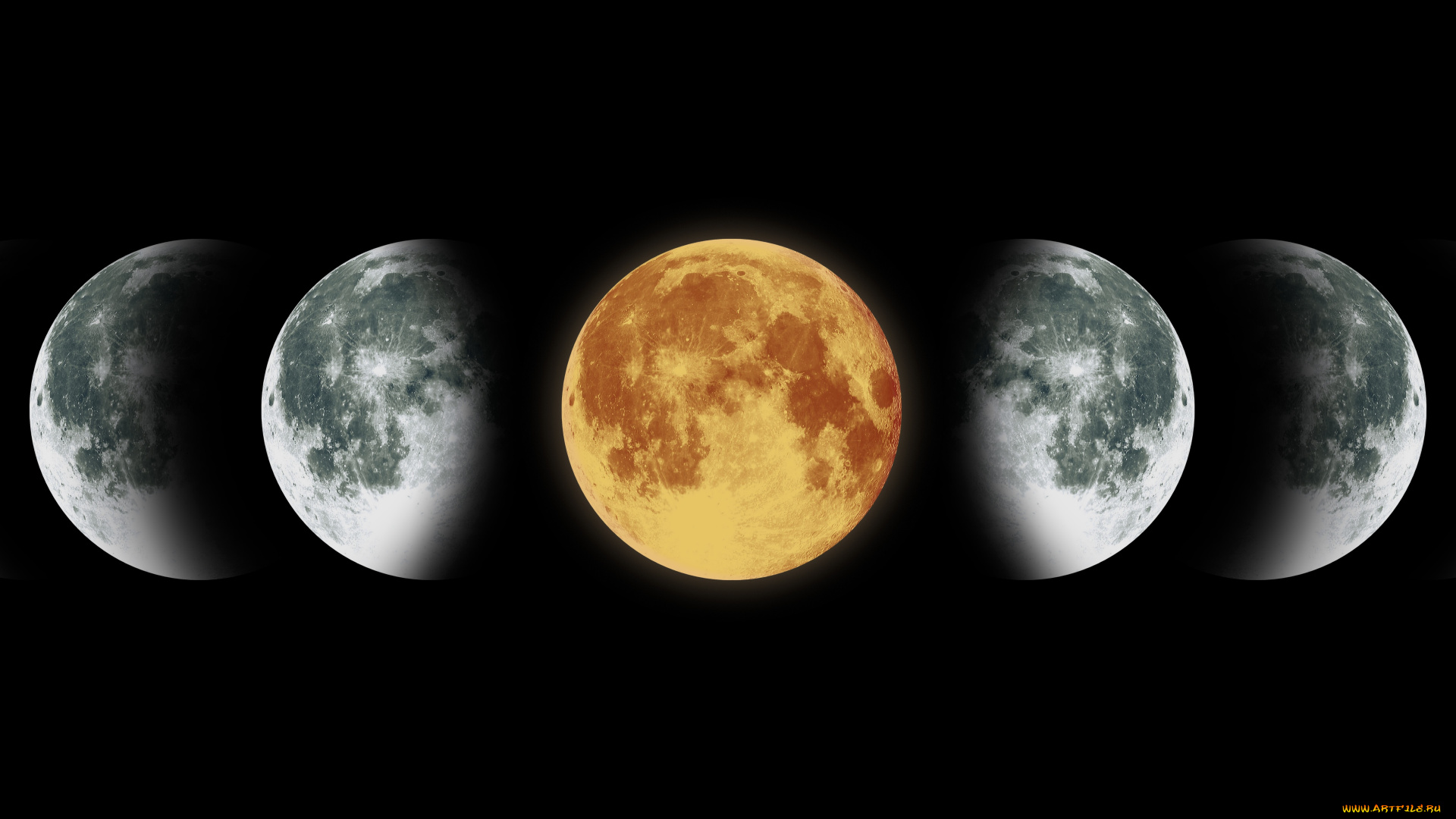 космос, луна, moon, colors, satellite