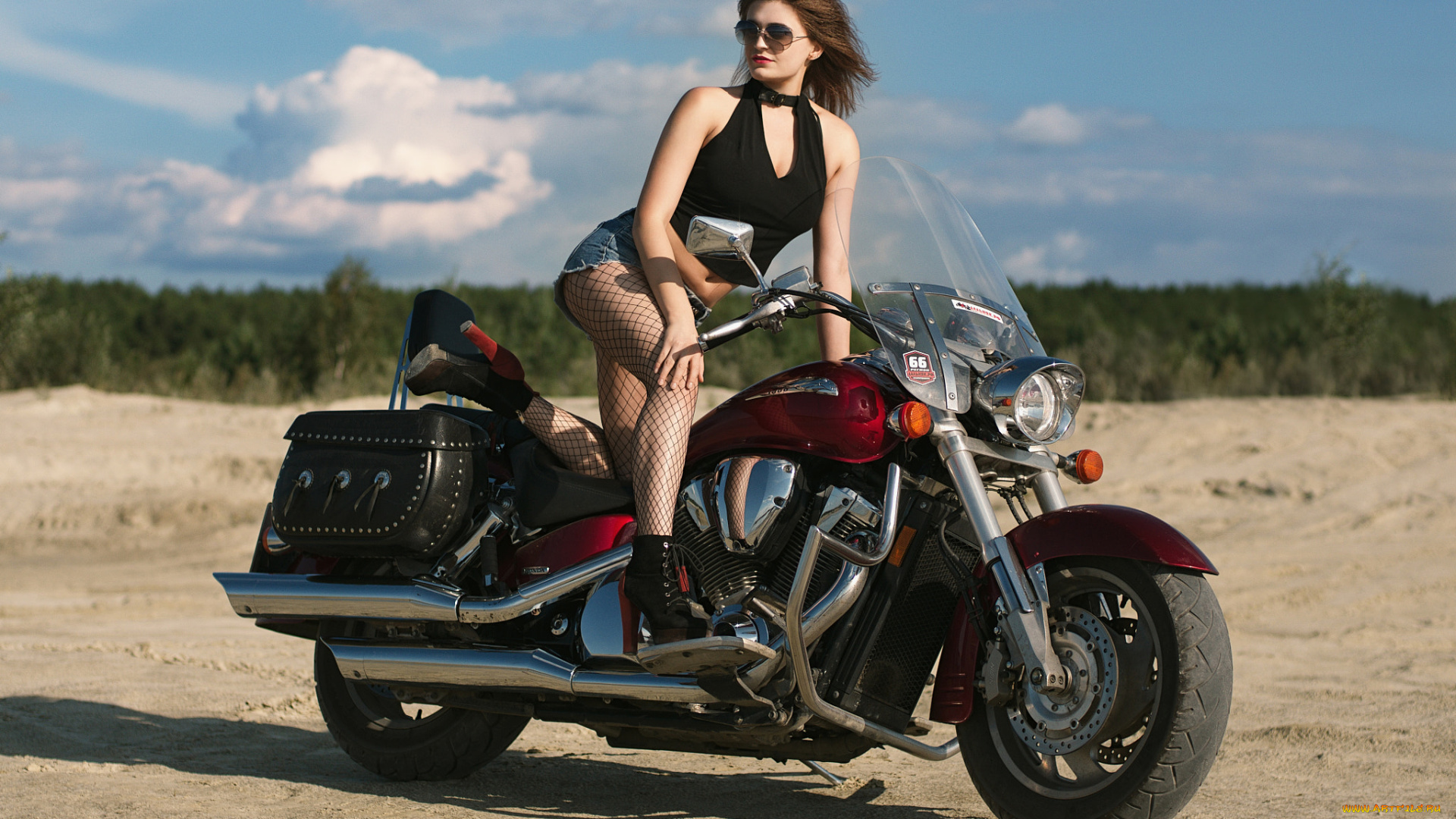 мотоциклы, мото, с, девушкой, девушки