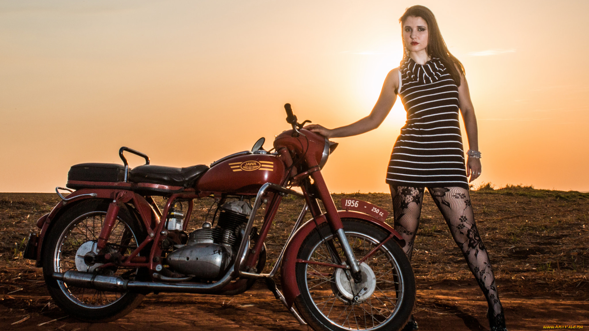 мотоциклы, мото, с, девушкой, девушки