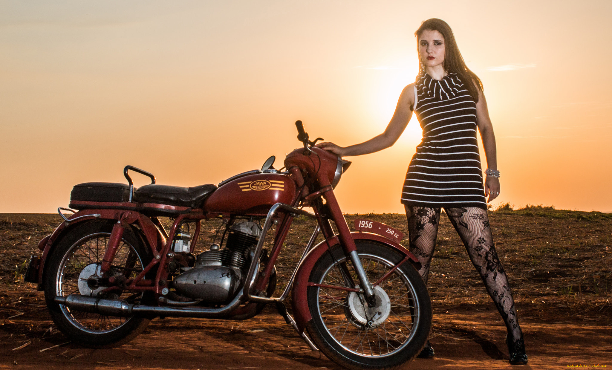 мотоциклы, мото, с, девушкой, девушки