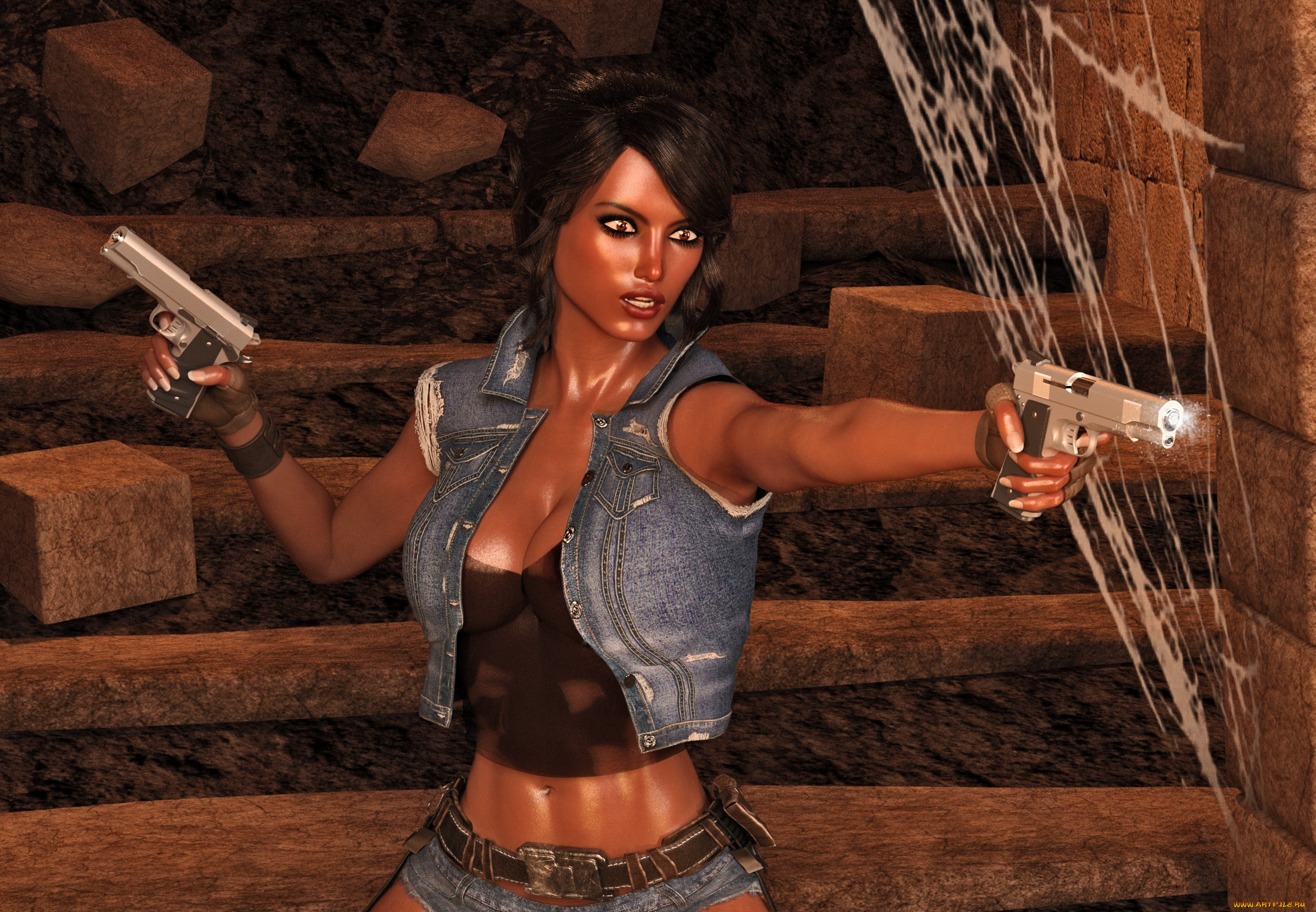 3д, графика, фантазия, , fantasy, девушка, взгляд, фон