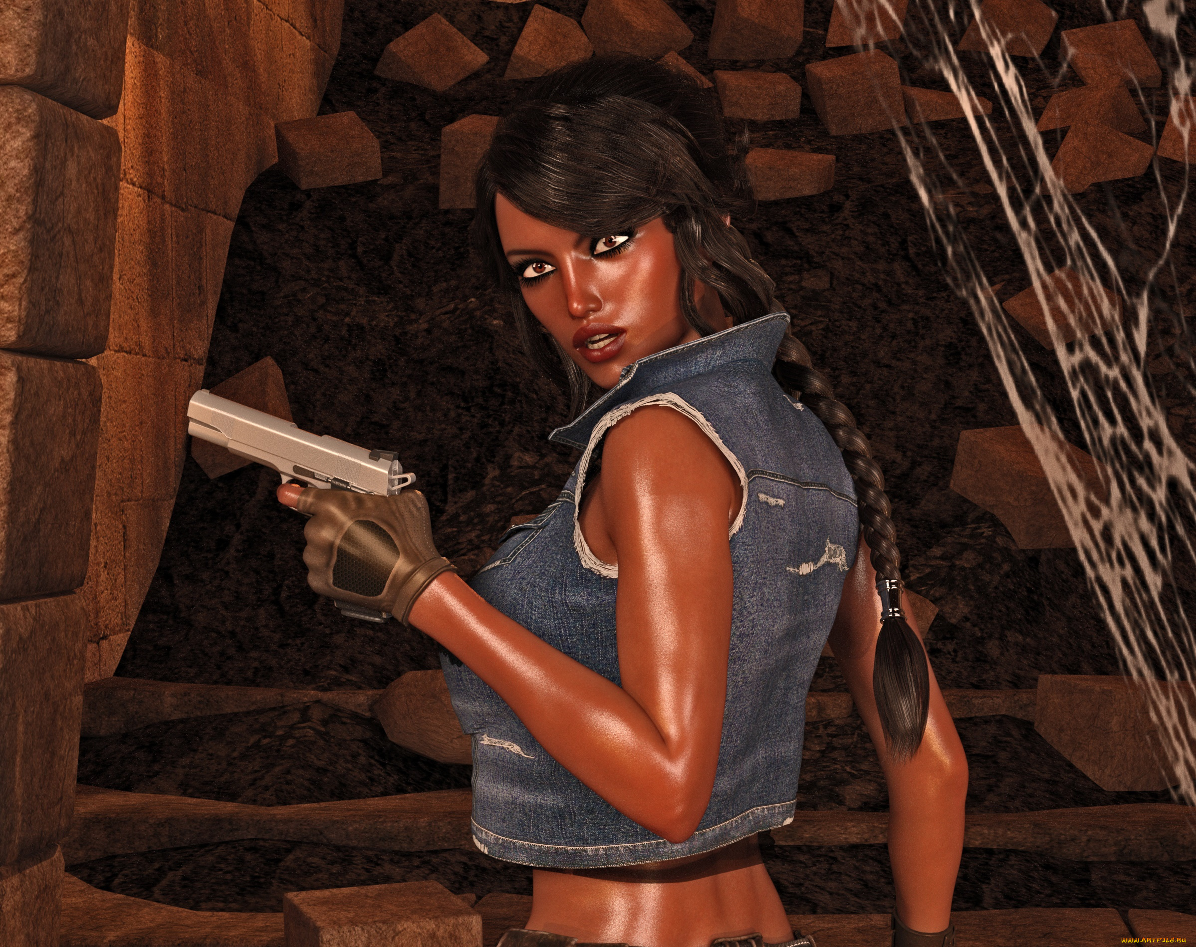 3д, графика, фантазия, , fantasy, фон, взгляд, девушка