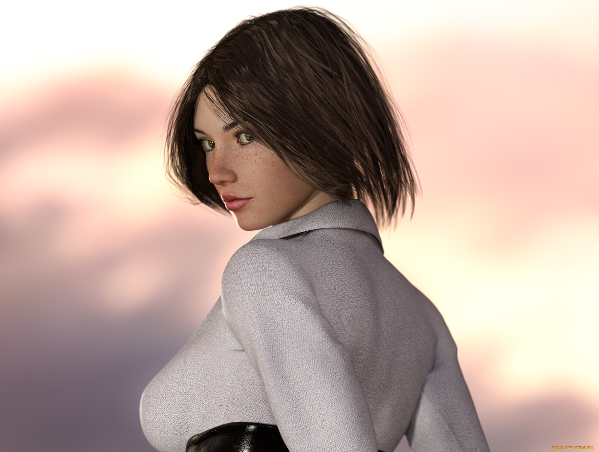 3д, графика, люди, , people, фон, взгляд, девушка