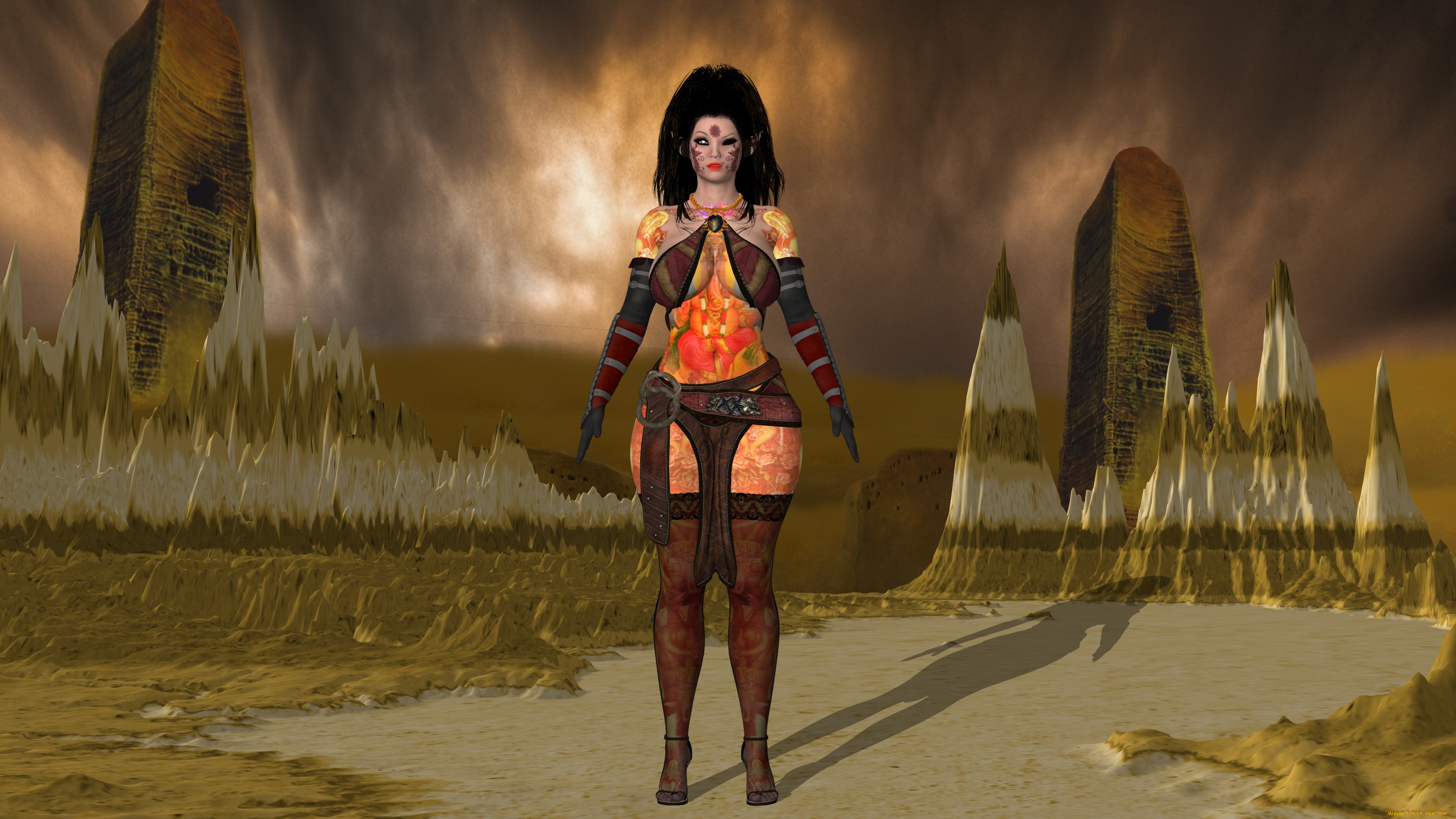 3д, графика, фантазия, , fantasy, взгляд, девушка, фон