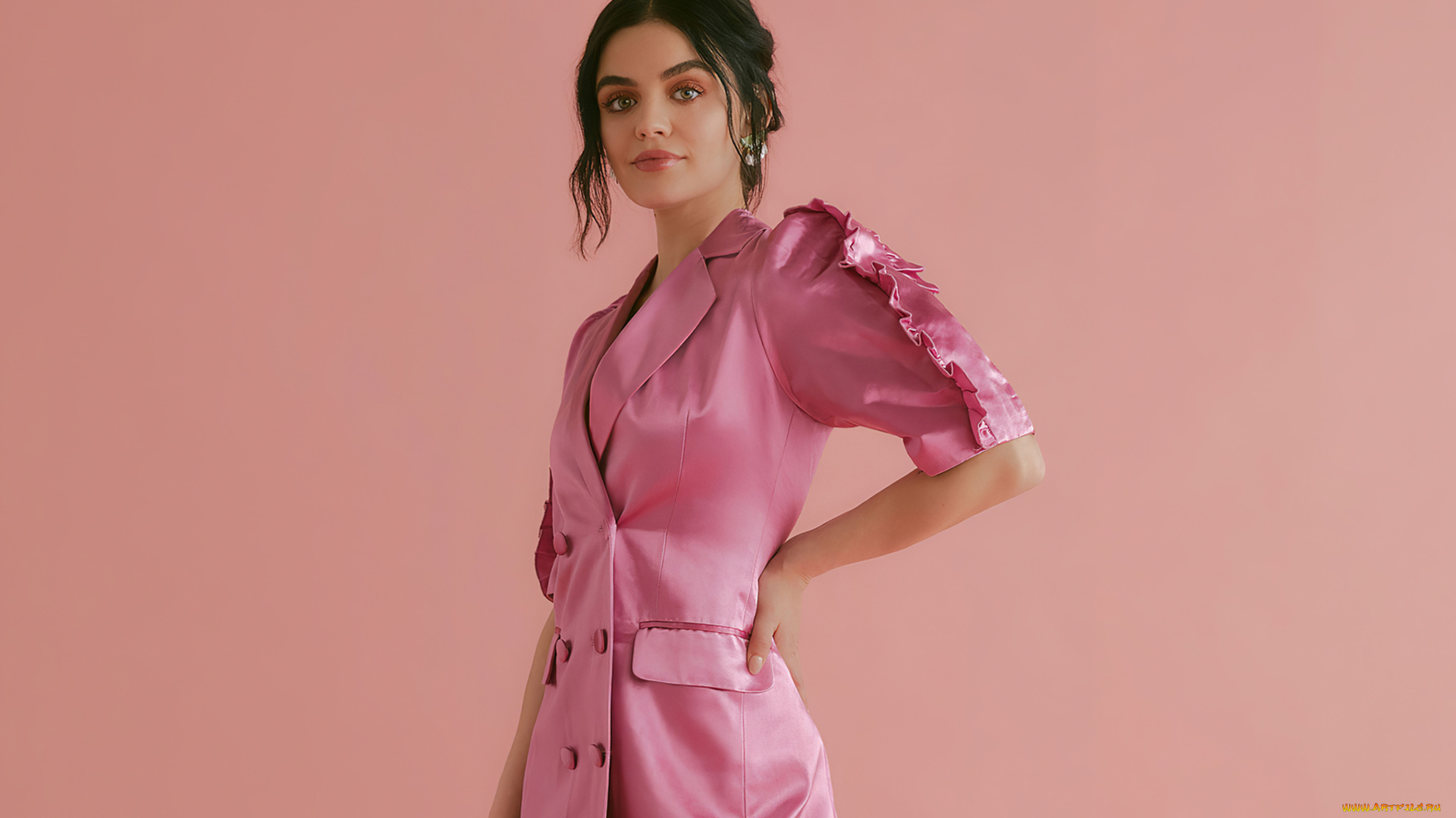 девушки, lucy, hale, шатенка, платье