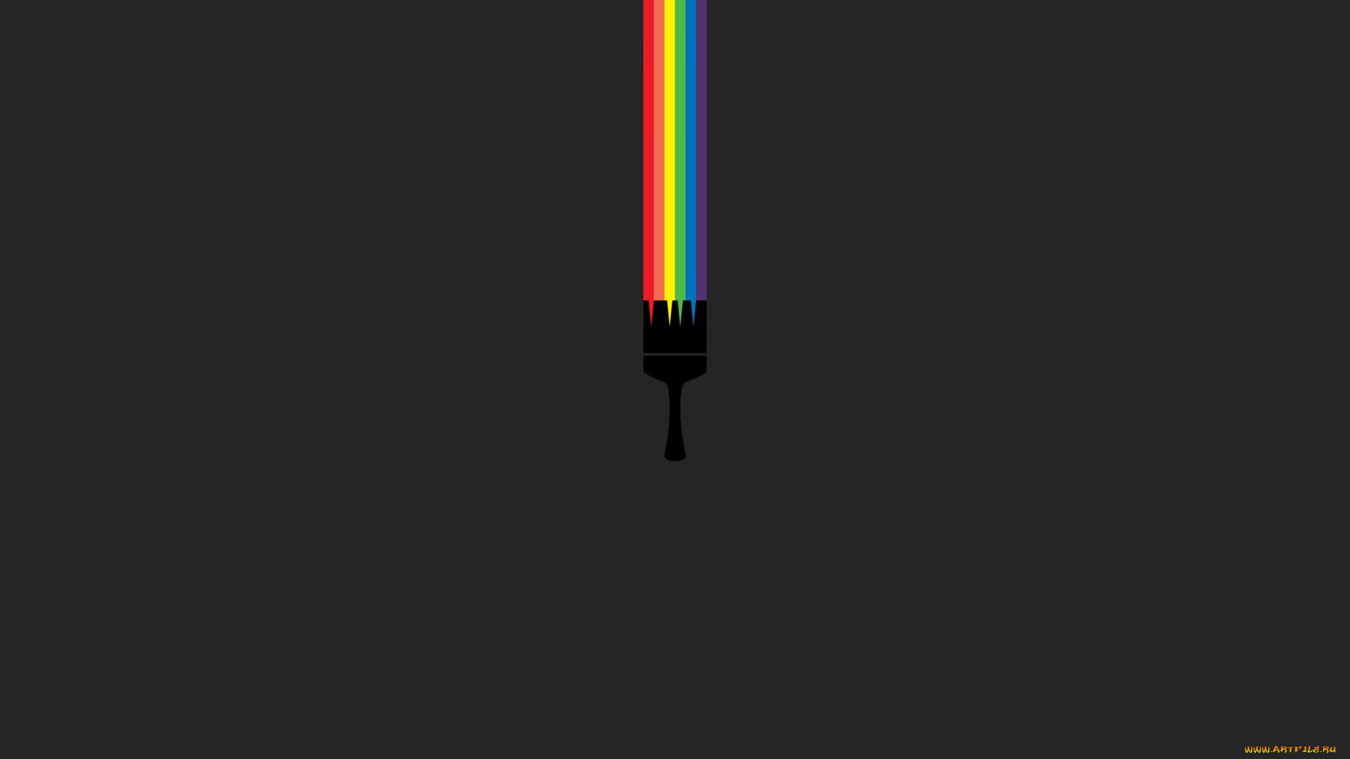 рисованное, минимализм, кисть, радуга