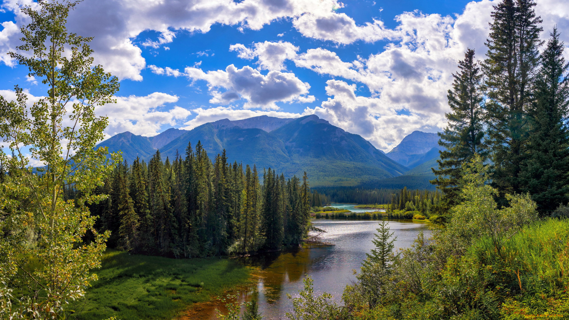 banff, national, park, canada, alberta, природа, реки, озера, banff, national, park