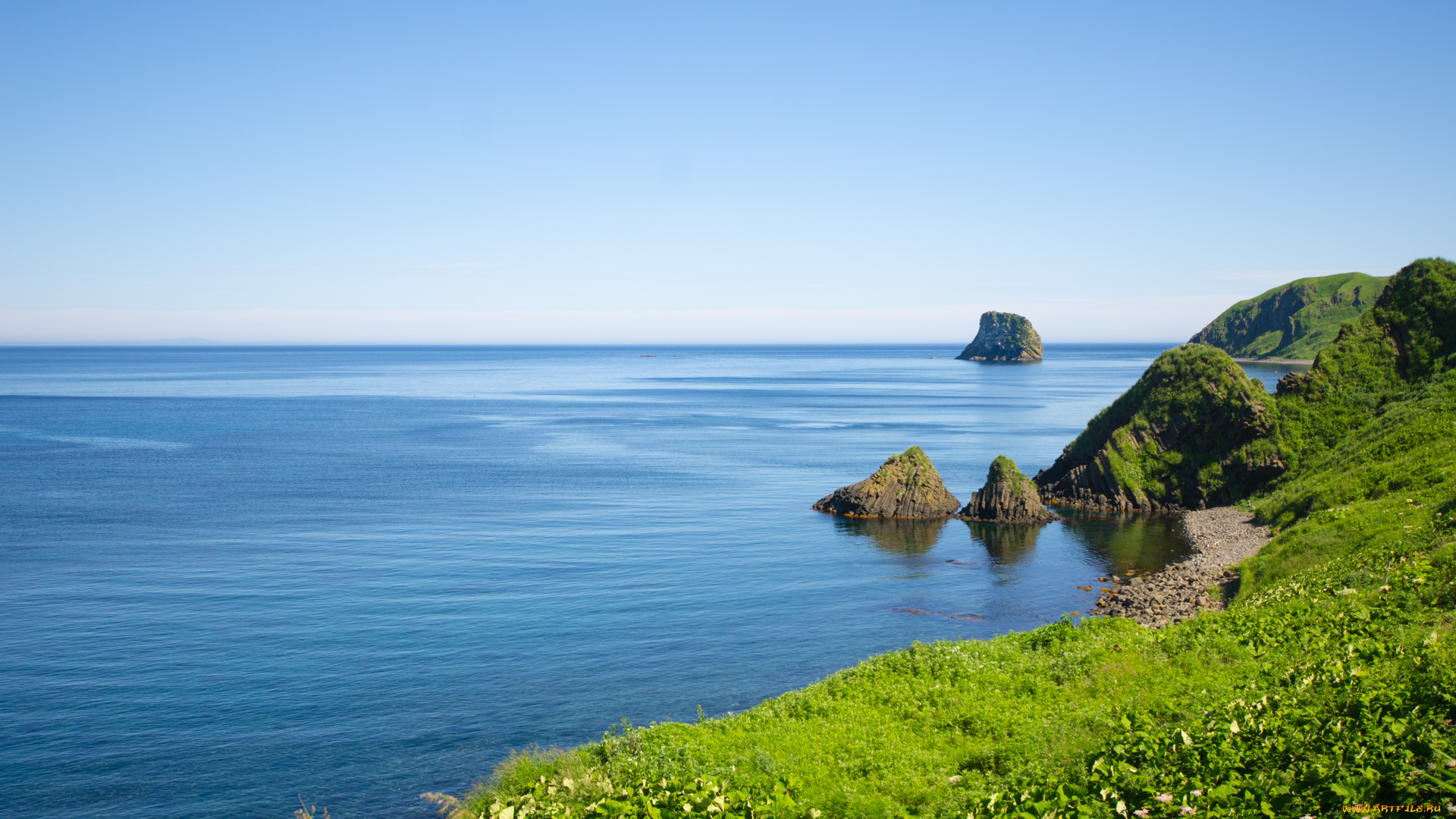 монерон, природа, побережье, россия, сахалин, остров, море, берег