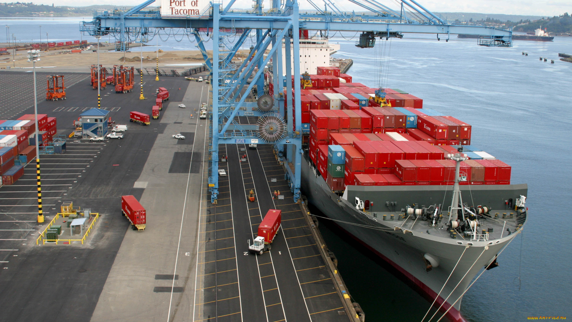 корабли, грузовые, суда, порт, контейнеры, погрузка, терминал