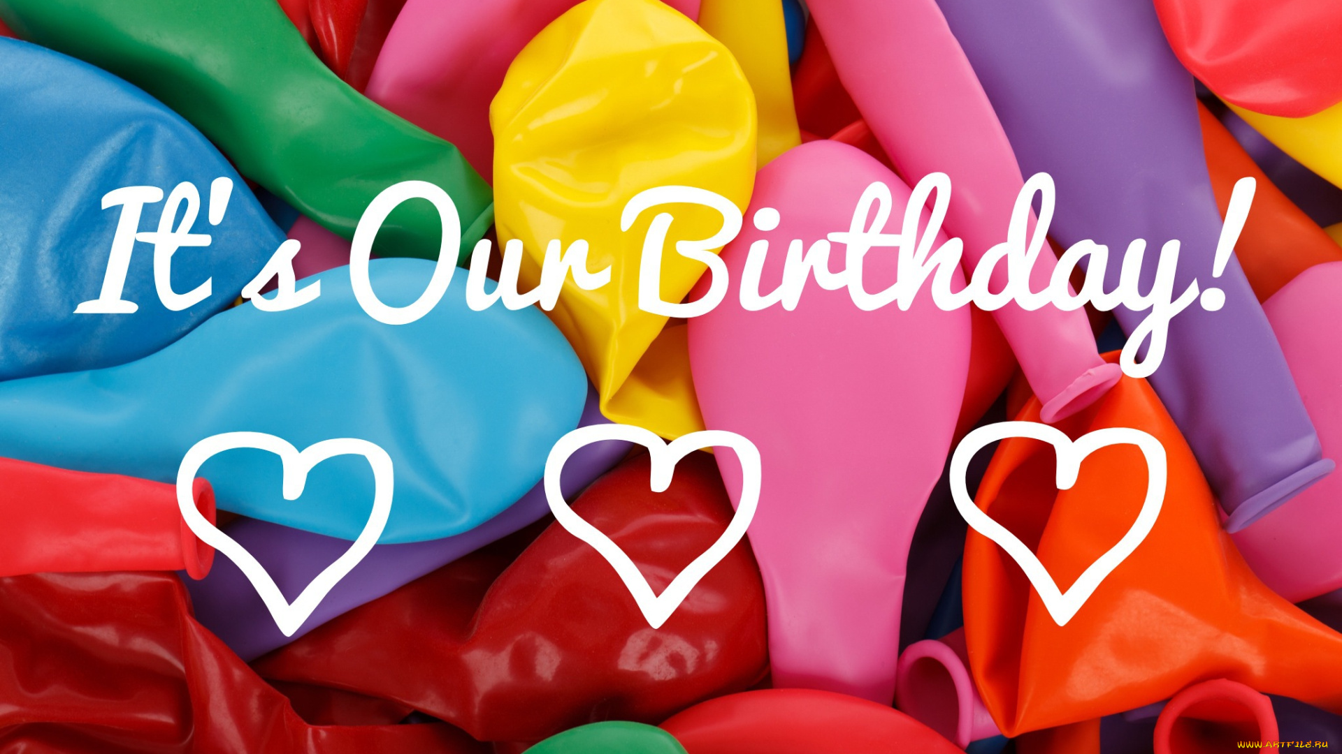 праздничные, день, рождения, шарики, надпись