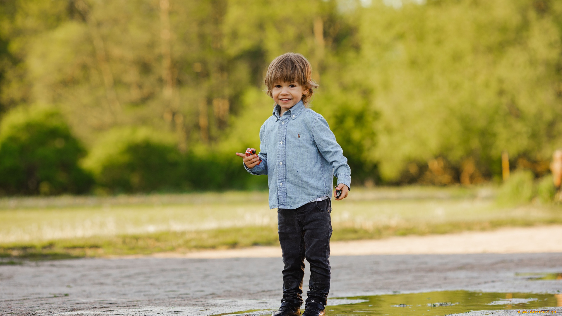 разное, дети, мальчик, рубашка, лужа, лес