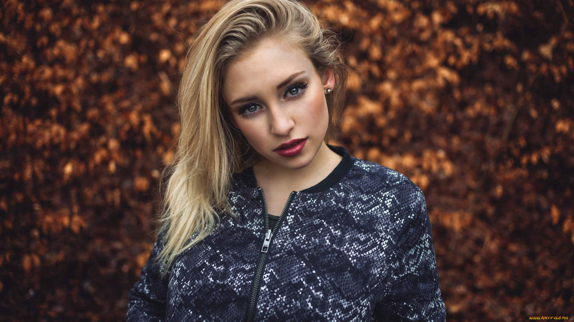 девушки, -, лица, , портреты, блондинка, макияж, взгляд