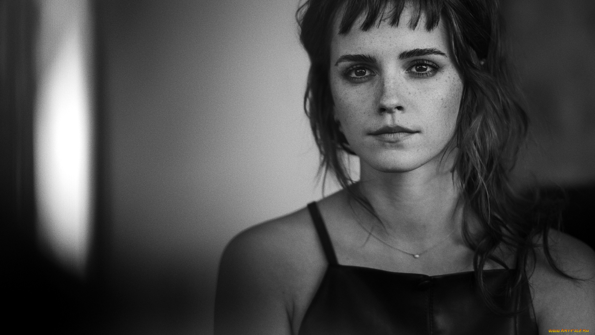 девушки, emma, watson, монохром