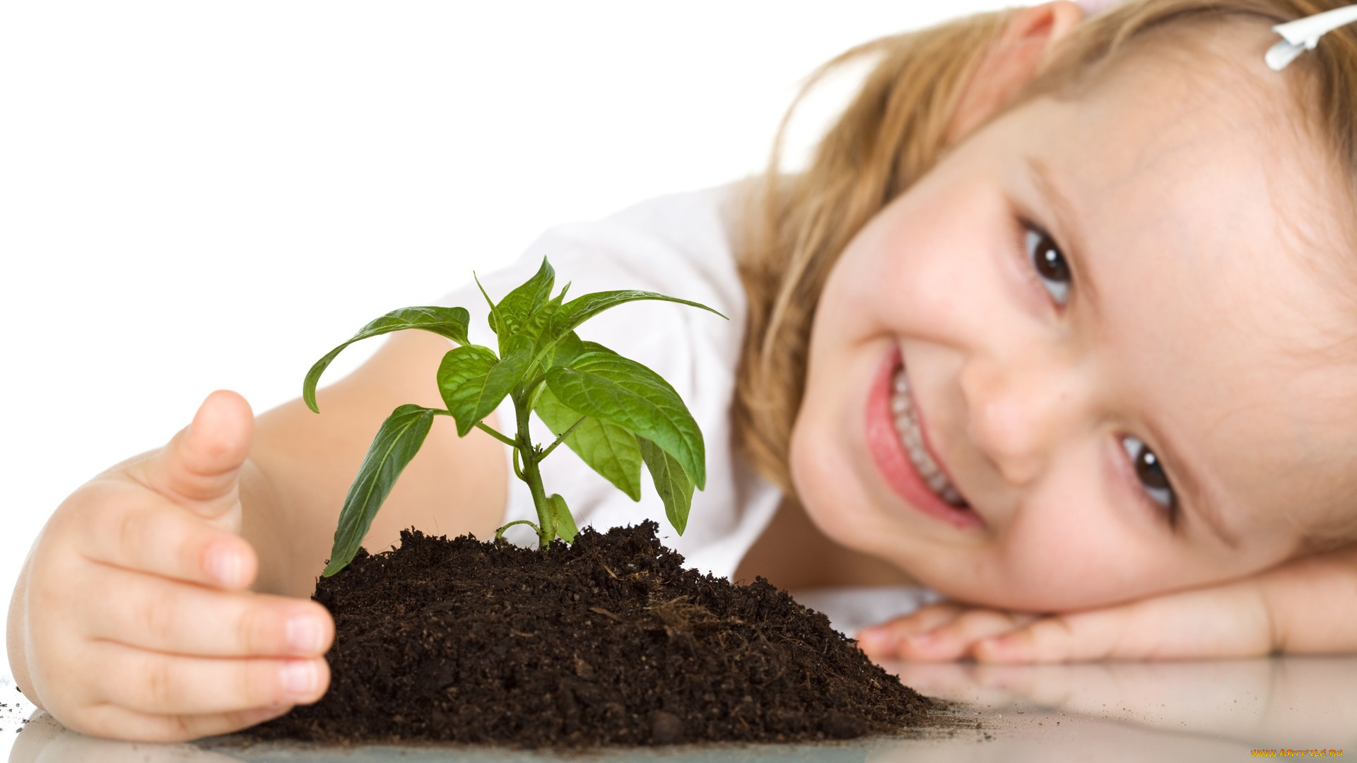 разное, дети, девочка, растение
