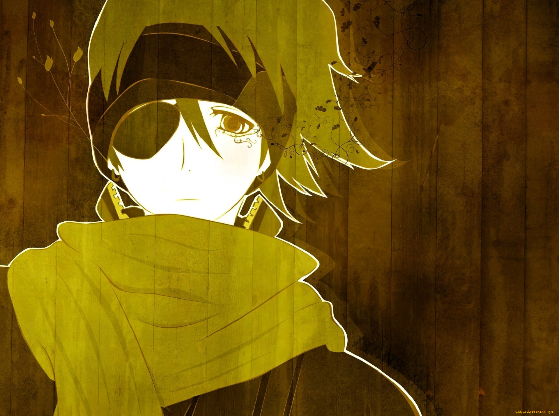 аниме, , gray-man, парень, шарф, глаз