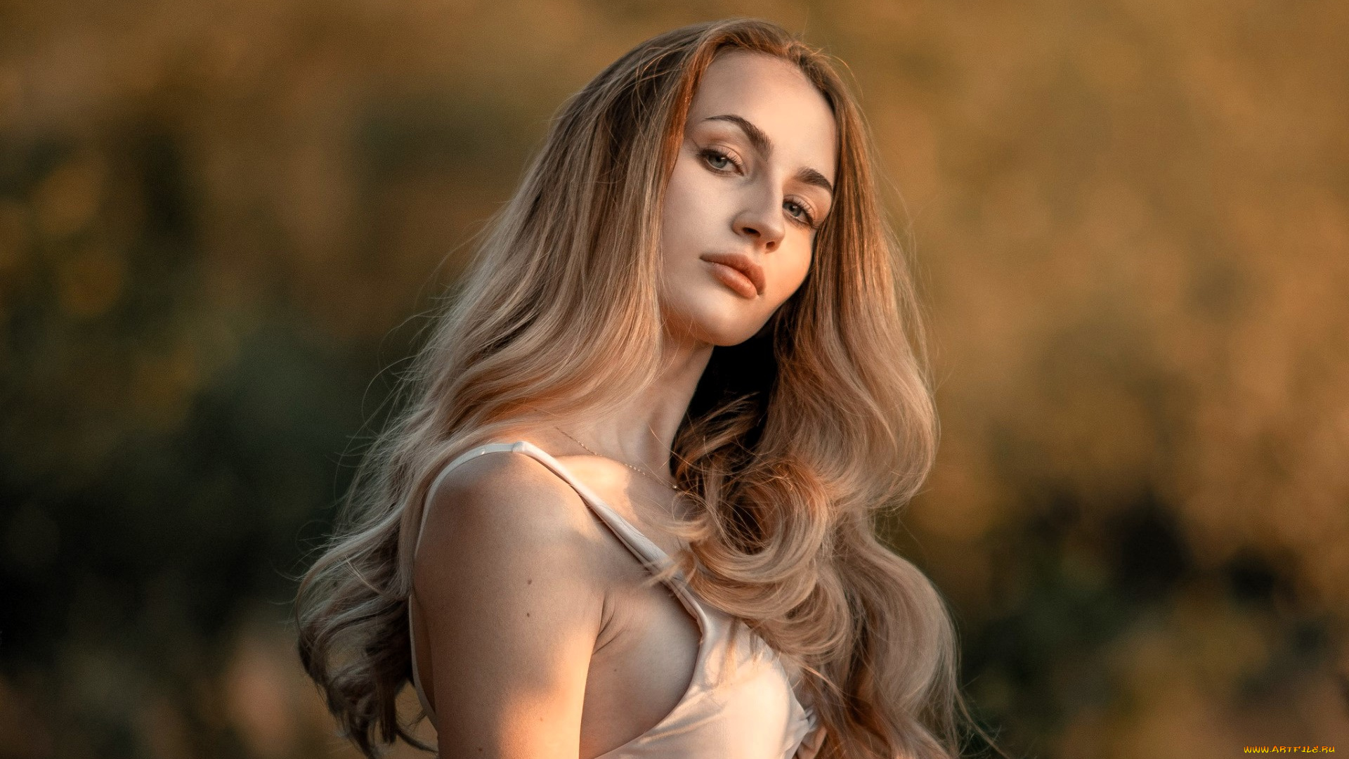 девушки, -, лица, , портреты, блондинка, лицо, топ