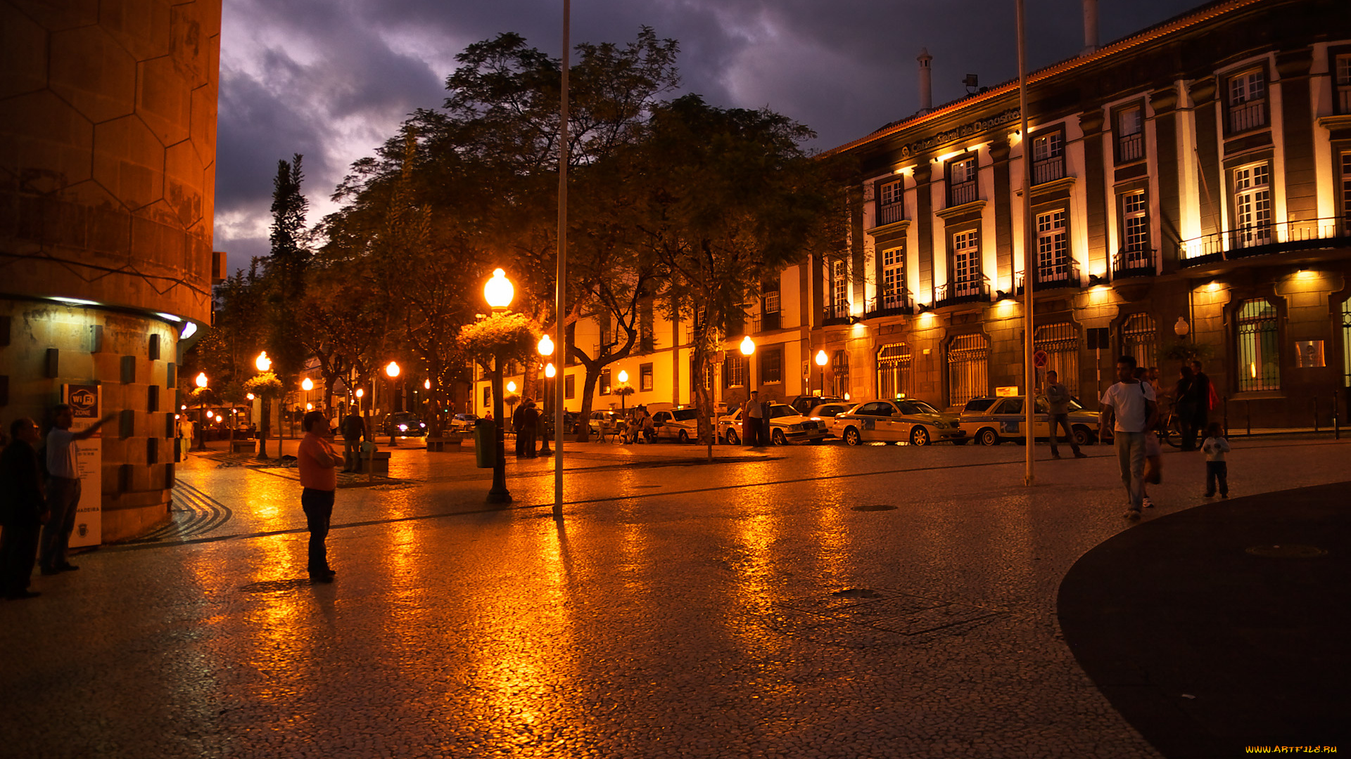 города, огни, ночного