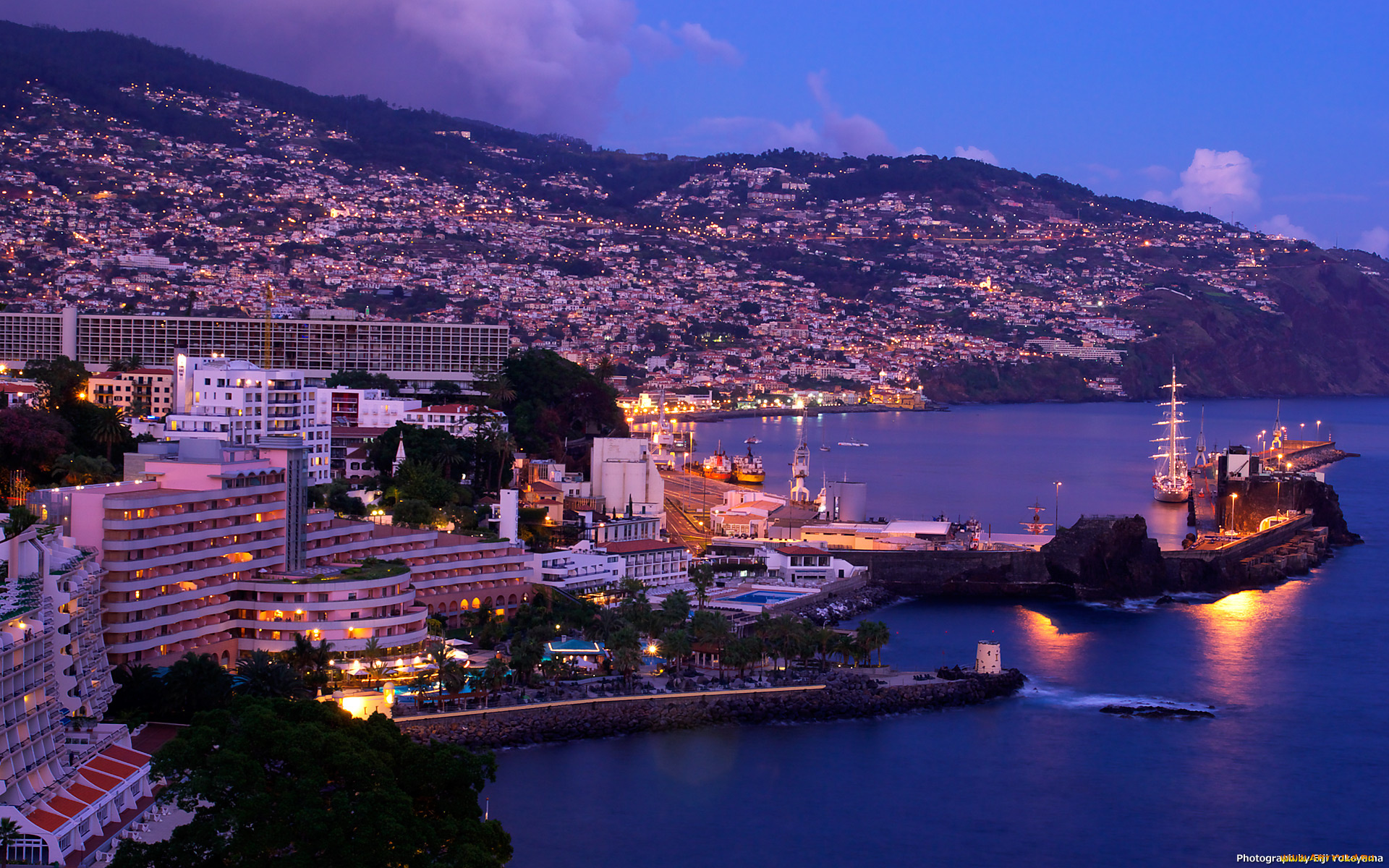 города, огни, ночного