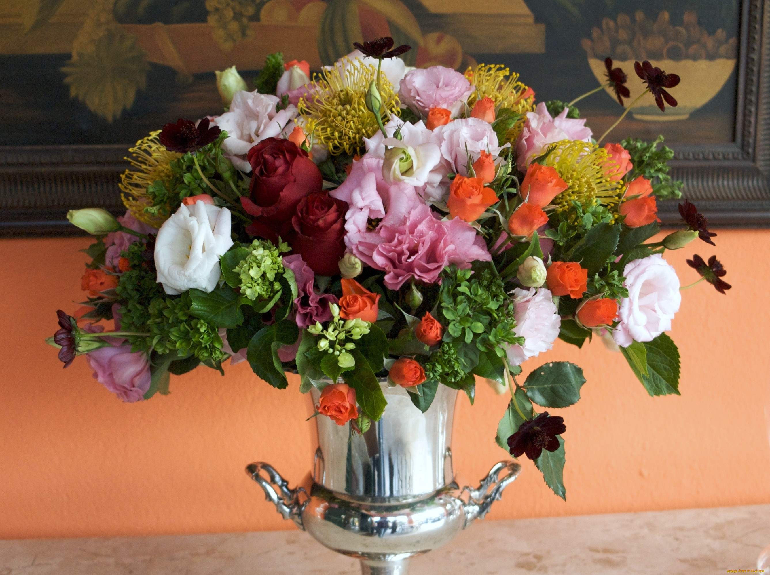 цветы, букеты, композиции, розы, много