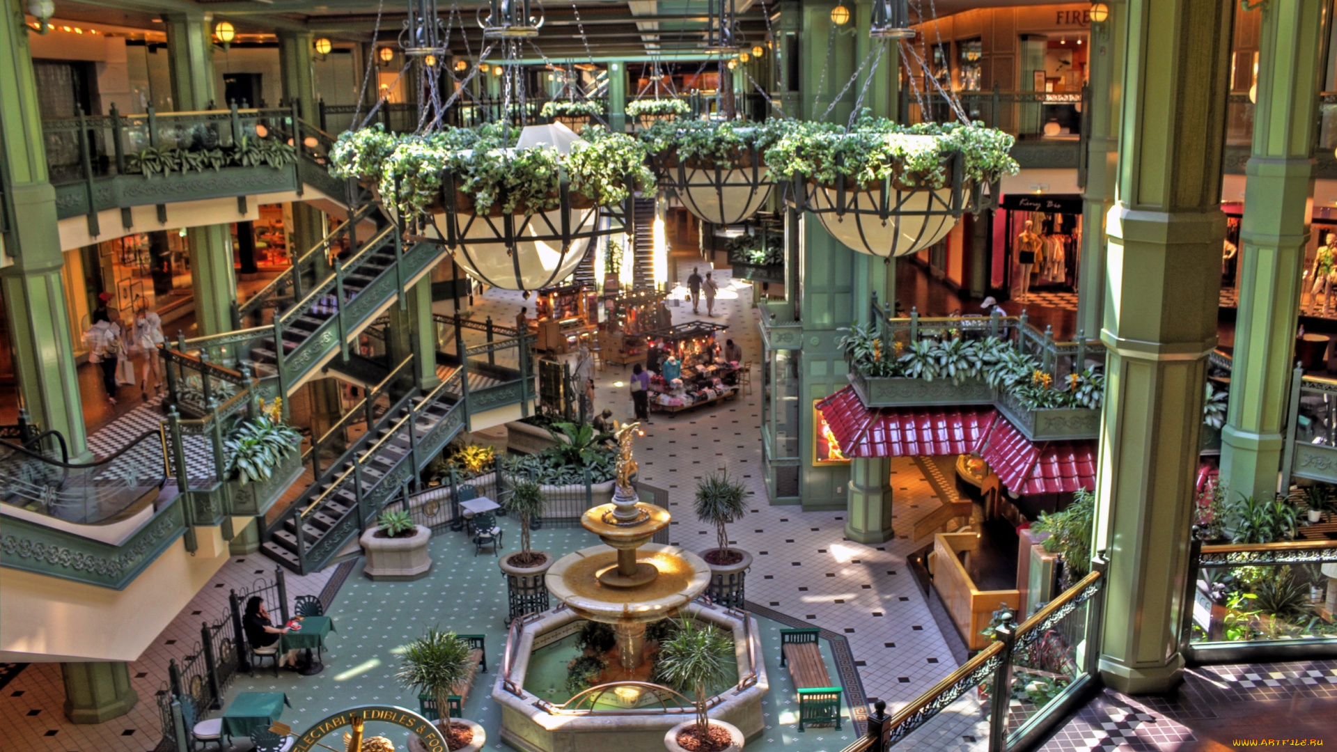 интерьер, казино, торгово, развлекательные, центры, магазины, бутики, фонтан, люстра, колонны