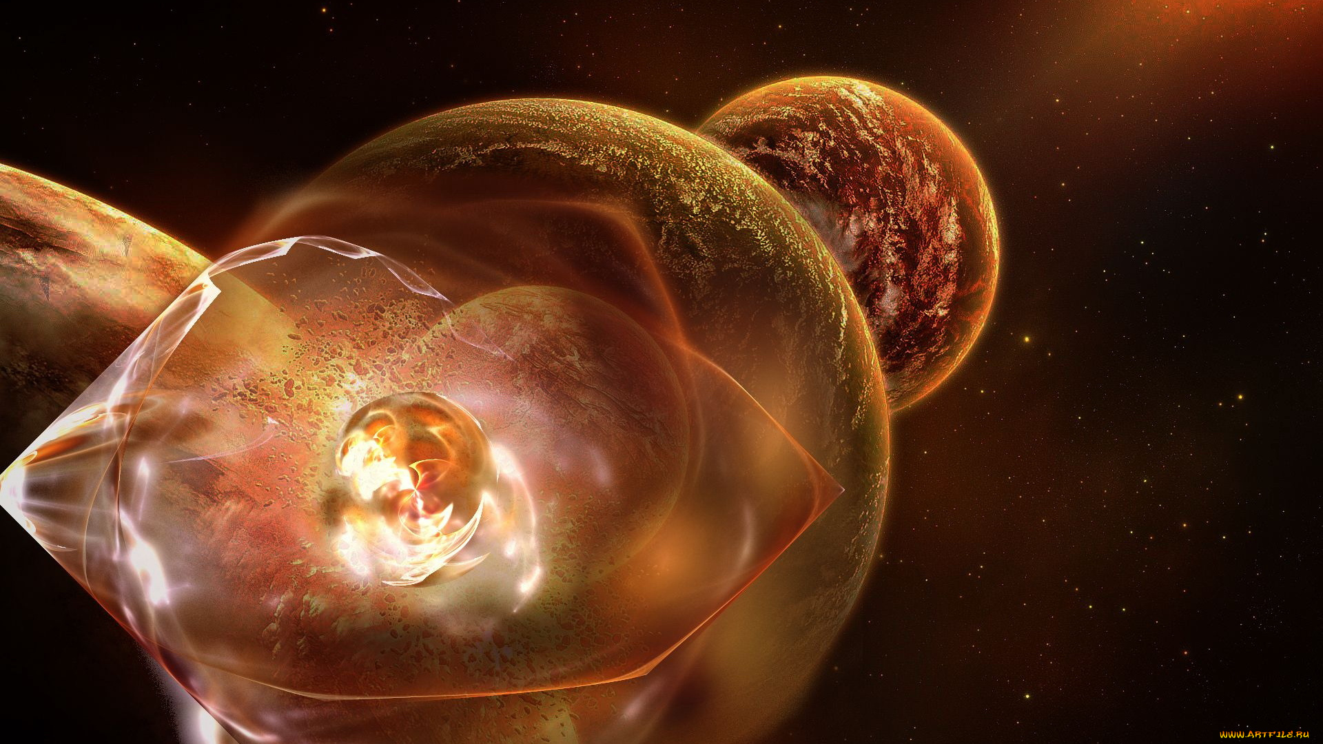 космос, арт, планеты