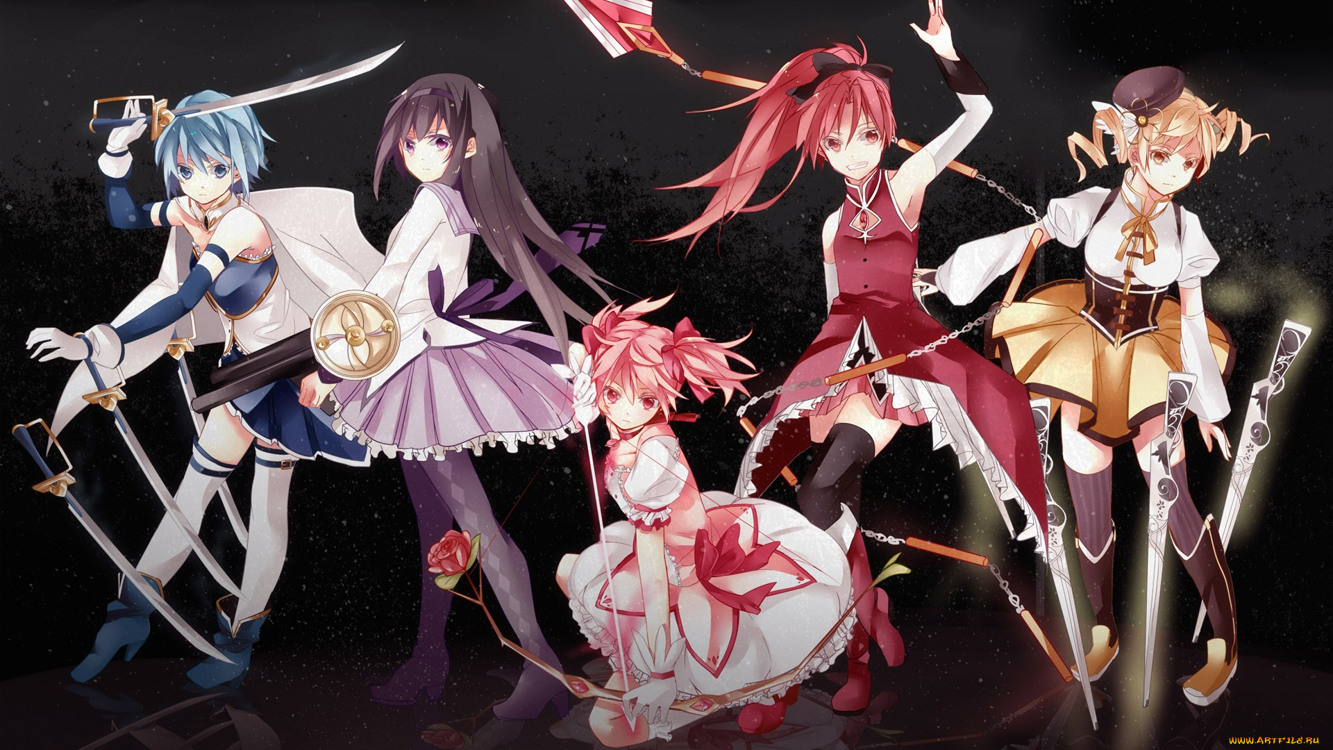 mahou, shoujo, madoka, magika, аниме, sakura, kyouko, kaname, akemi, homura, tomoe, mami, miki, sayaka, magica