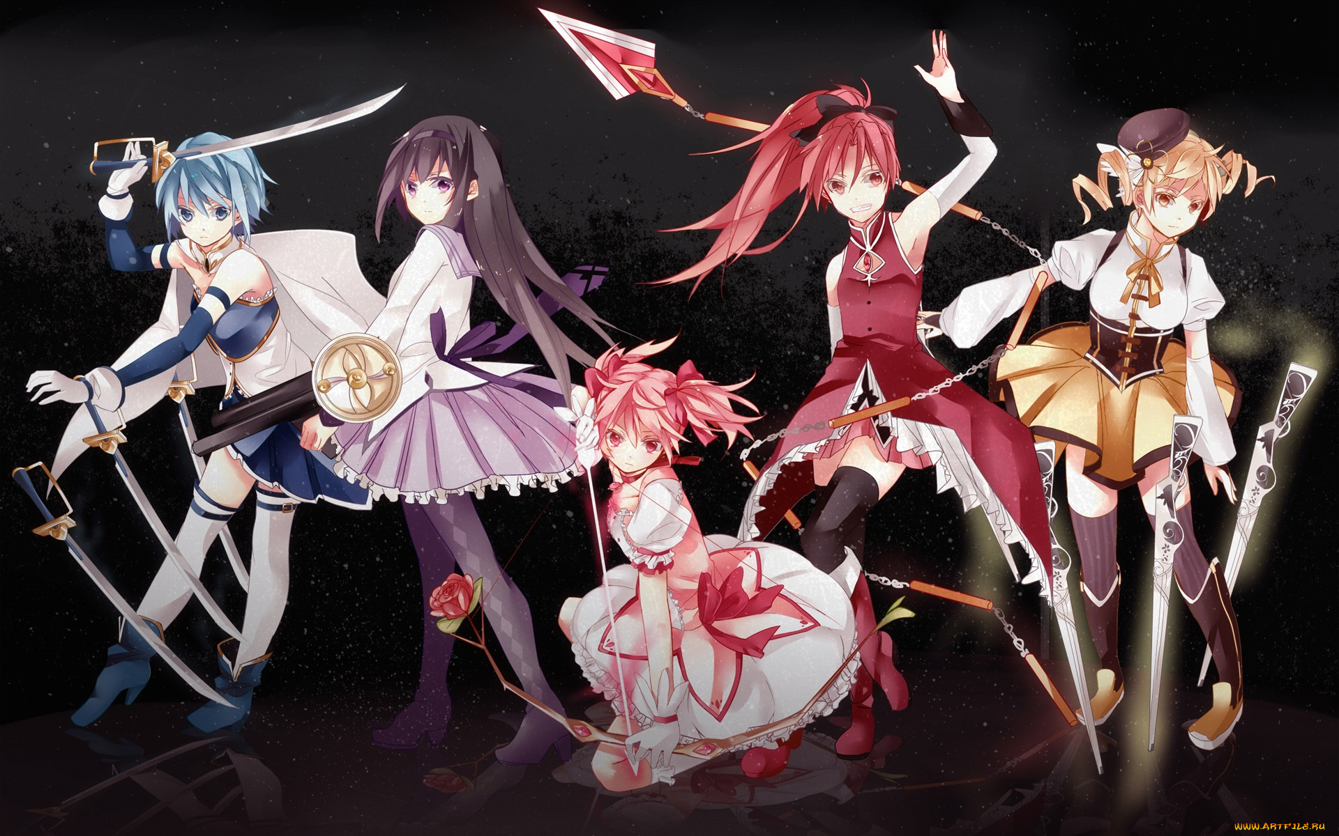 mahou, shoujo, madoka, magika, аниме, sakura, kyouko, kaname, akemi, homura, tomoe, mami, miki, sayaka, magica