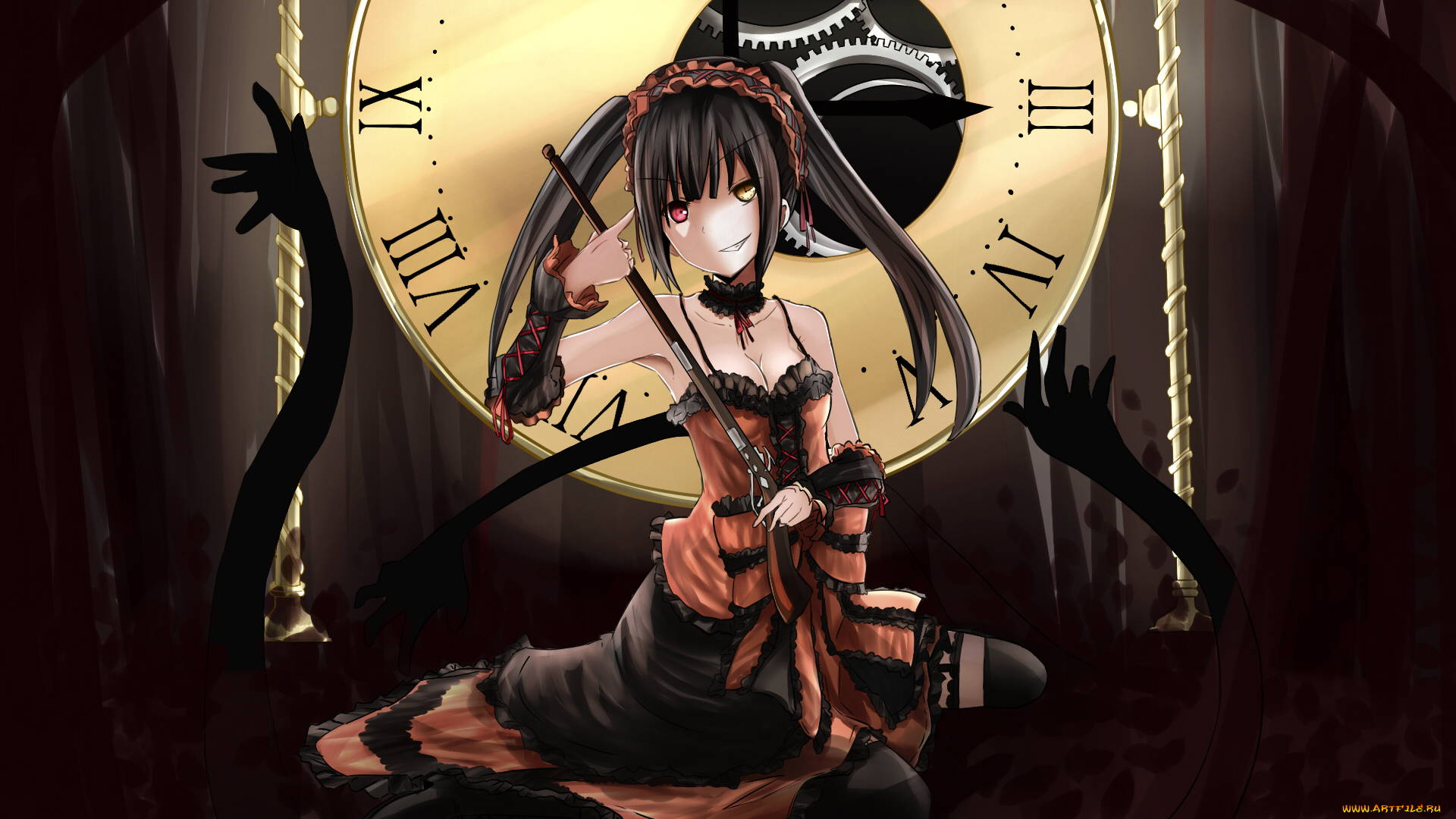 аниме, date, live, a, tokisaki, kurumi