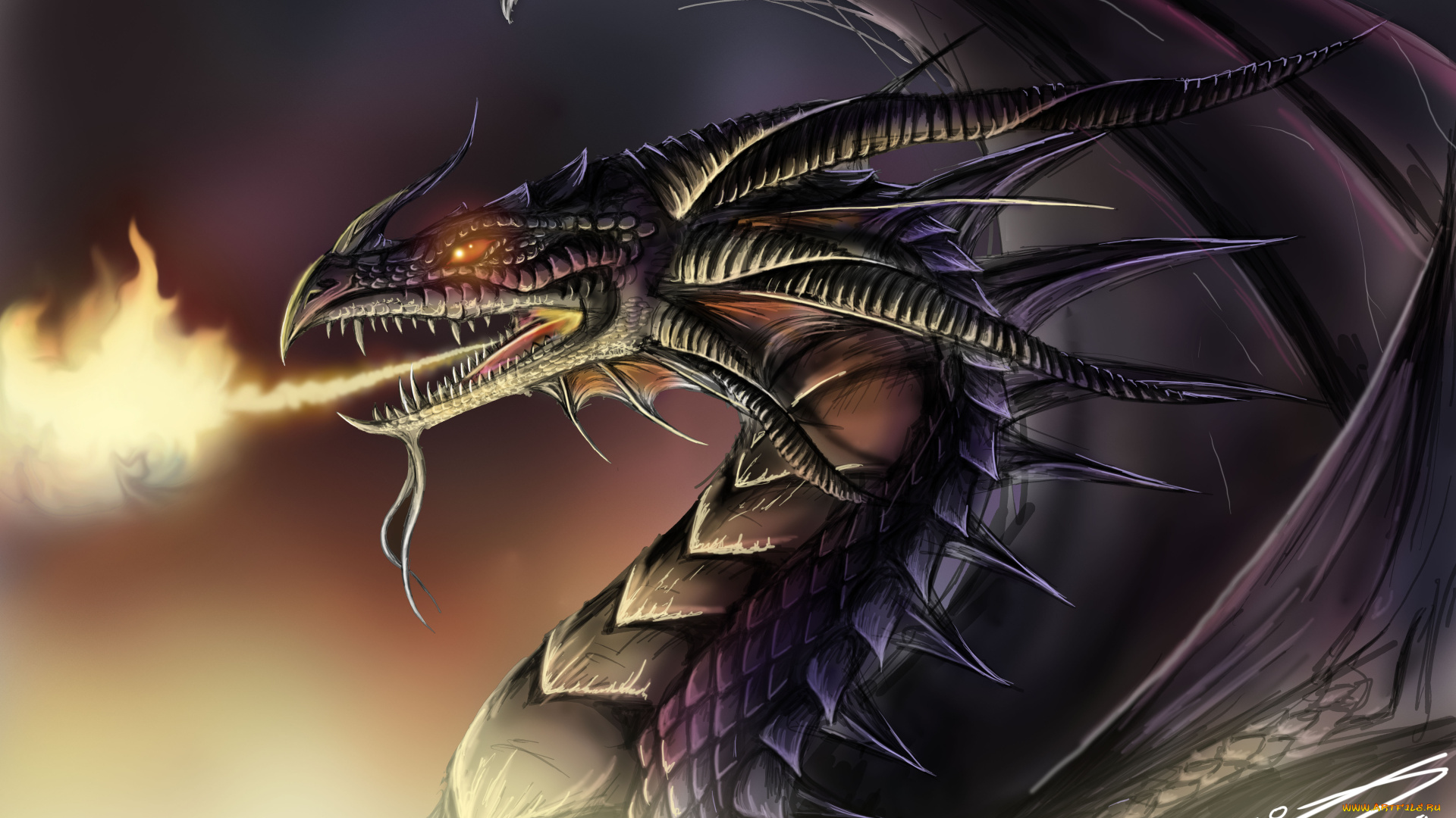 фэнтези, драконы, клыки, огонь