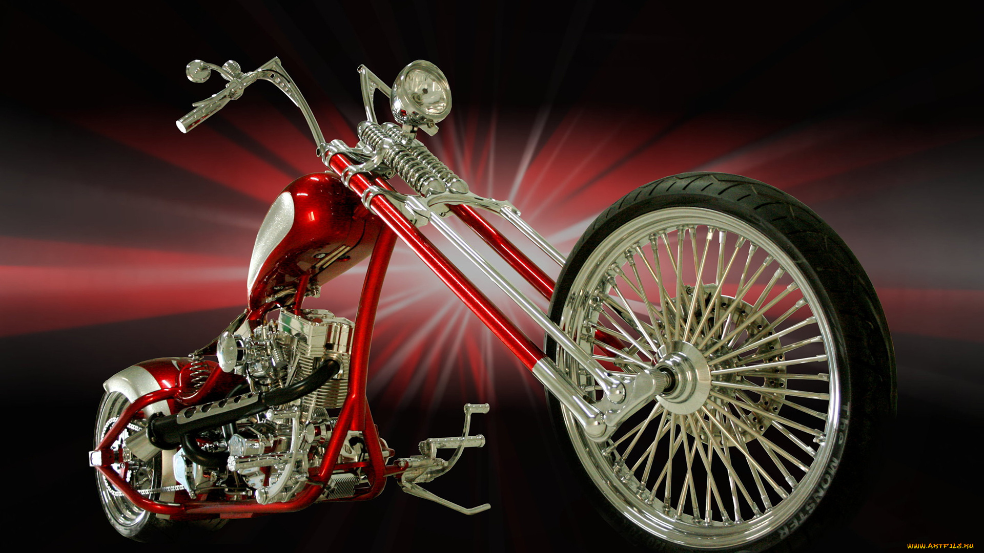 мотоциклы, customs, колесо, двигатель, байк, фара