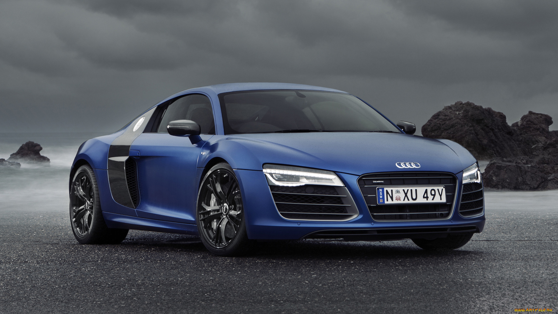 автомобили, audi, au-spec, plus, 2013г, синий, r8, v10