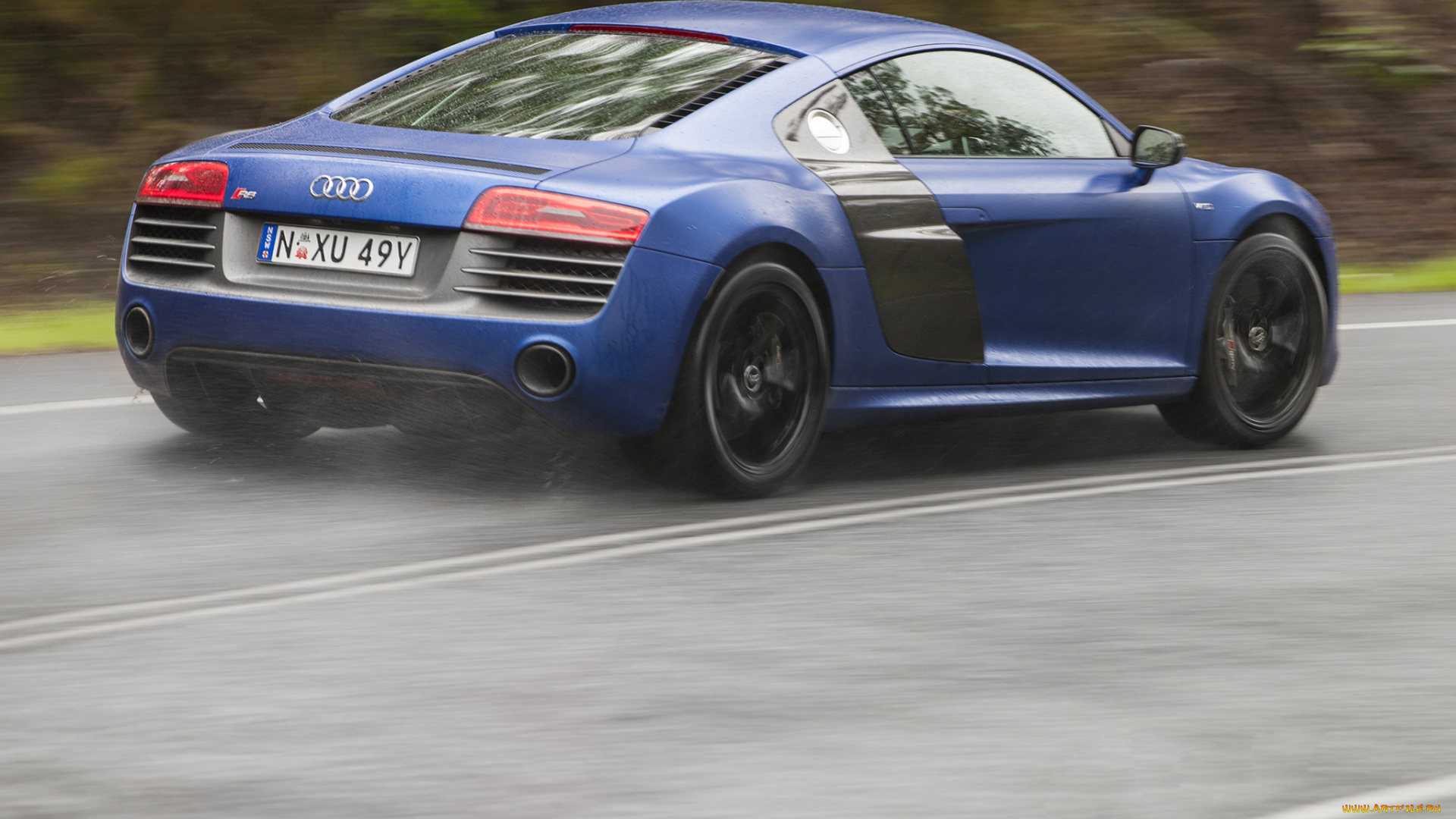 автомобили, audi, au-spec, plus, r8, v10, синий, 2013г