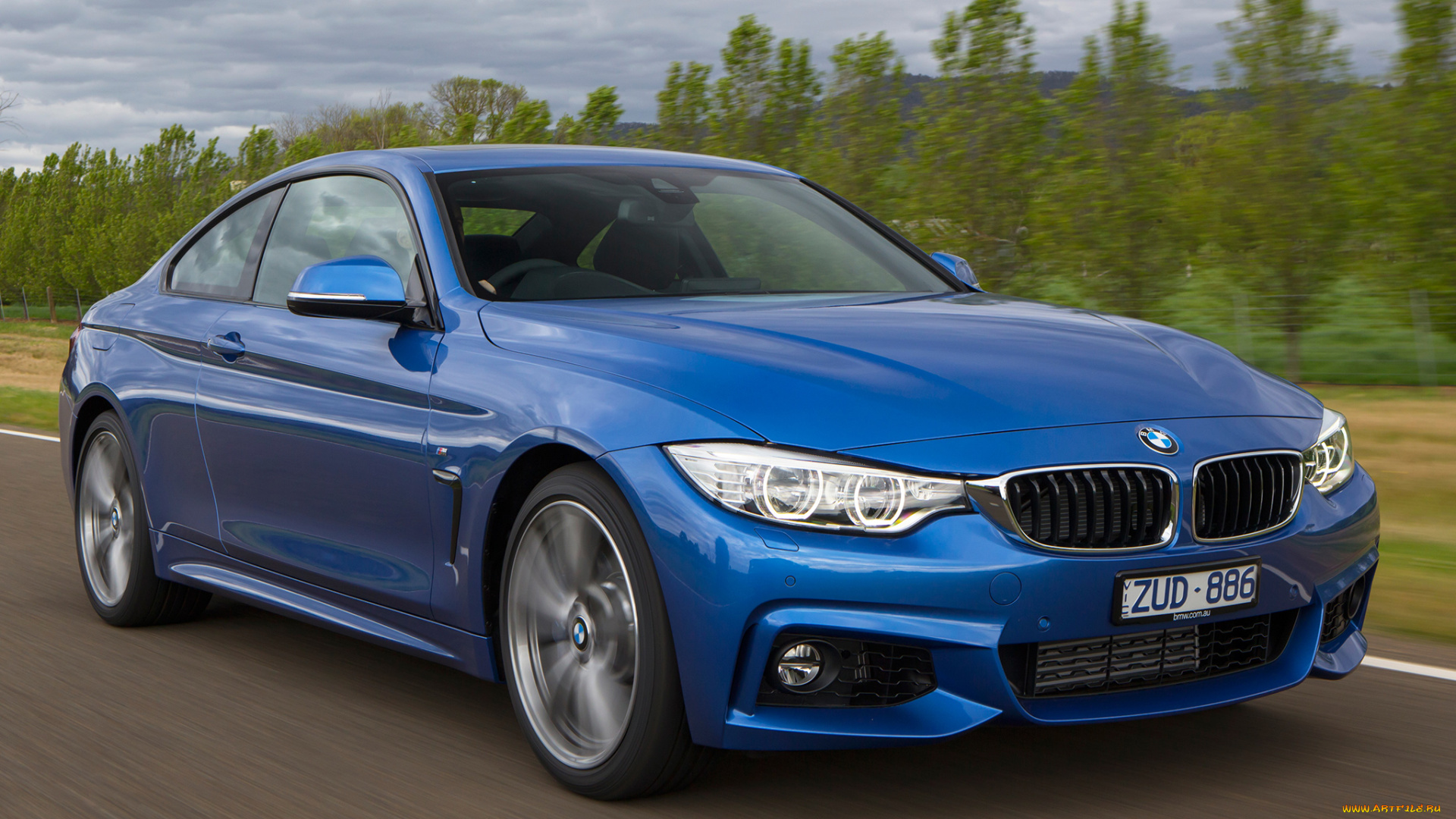 автомобили, bmw, 435i, синий, 2013г, f32, au-spec, package, sport, coupе, m